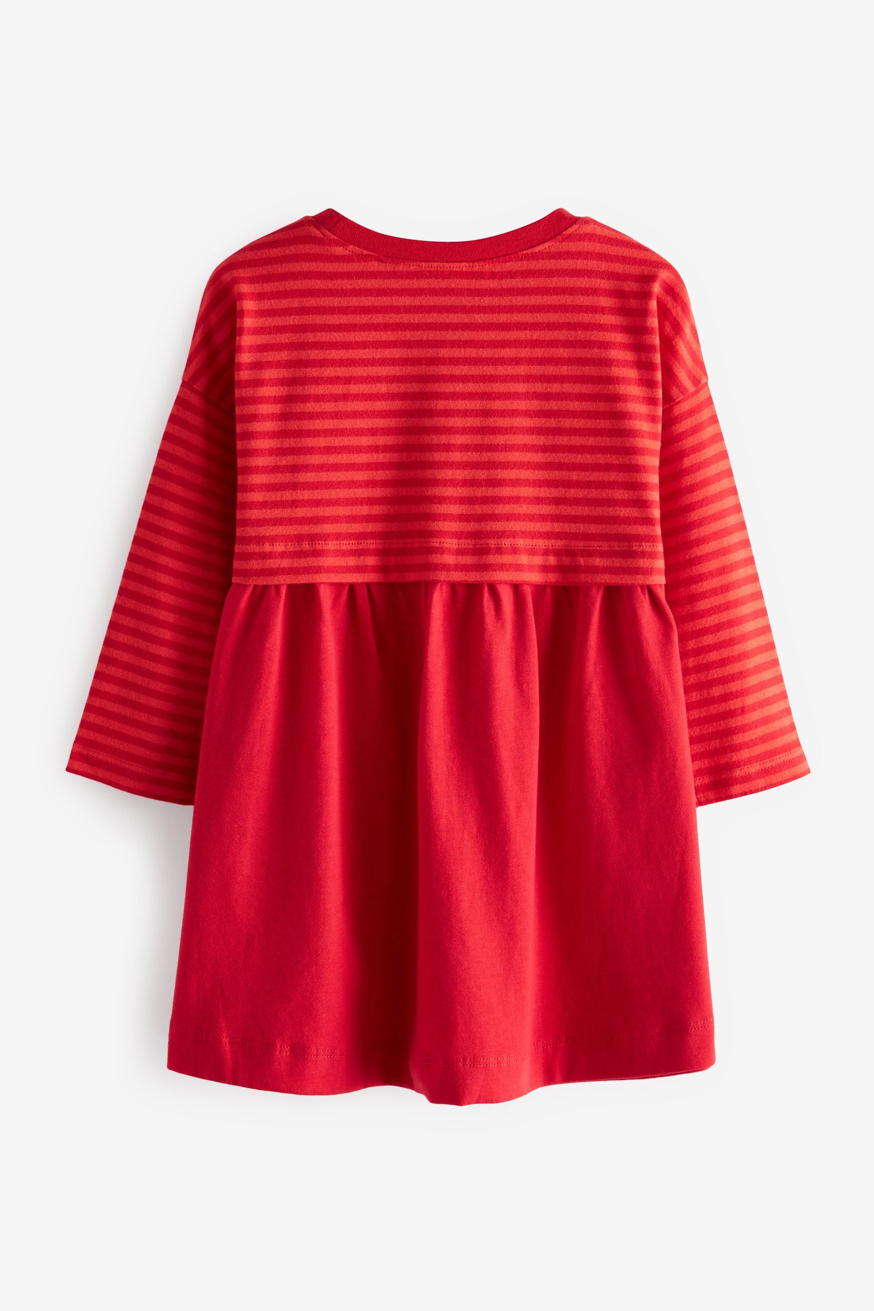 Red Christmas Long Sleeve Cotton Pocket Dress (3mths-7yrs)