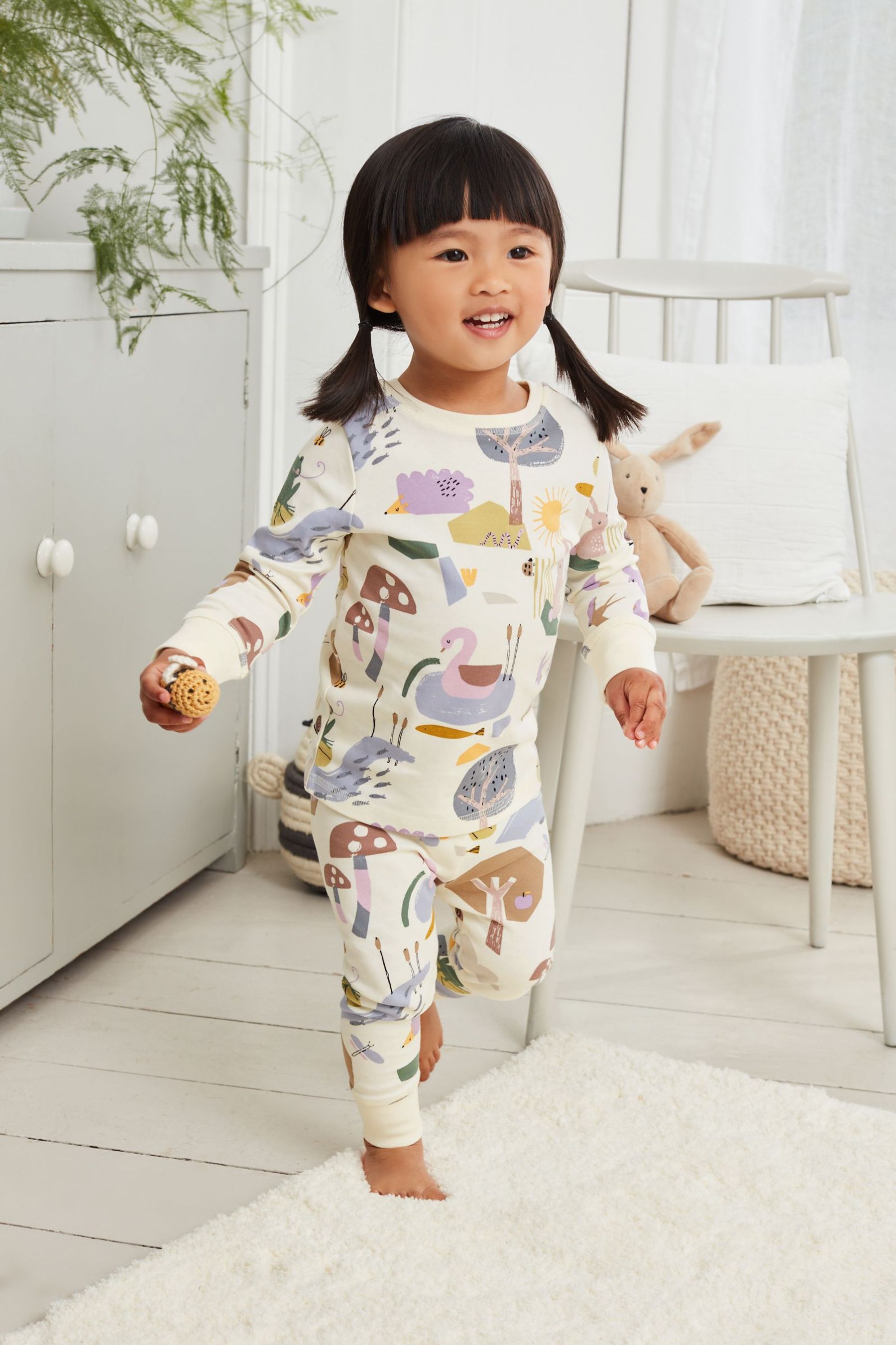 Green/Purple/Cream Nature Character 3 Pack Pyjamas (9mths-12yrs)