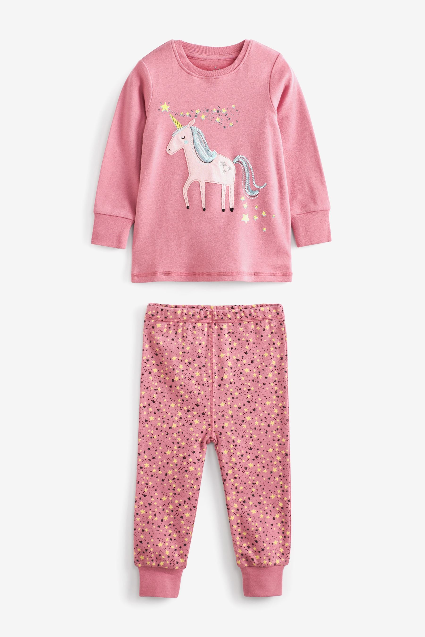 Pink/Blue Unicorn Pyjamas 3 Pack (9mths-8yrs)