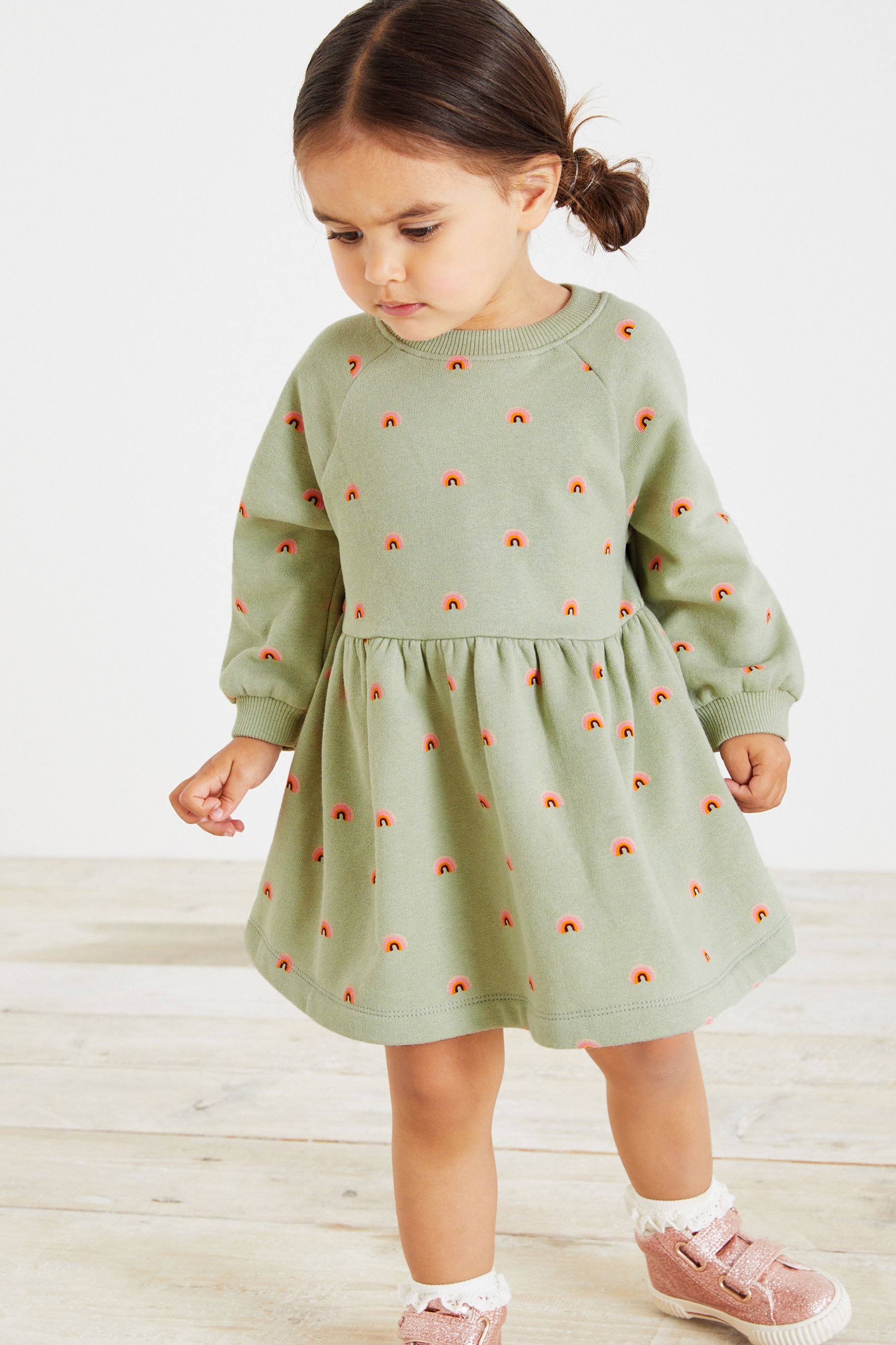 Mint Green Rainbow Sweat Dress (3mths-7yrs)