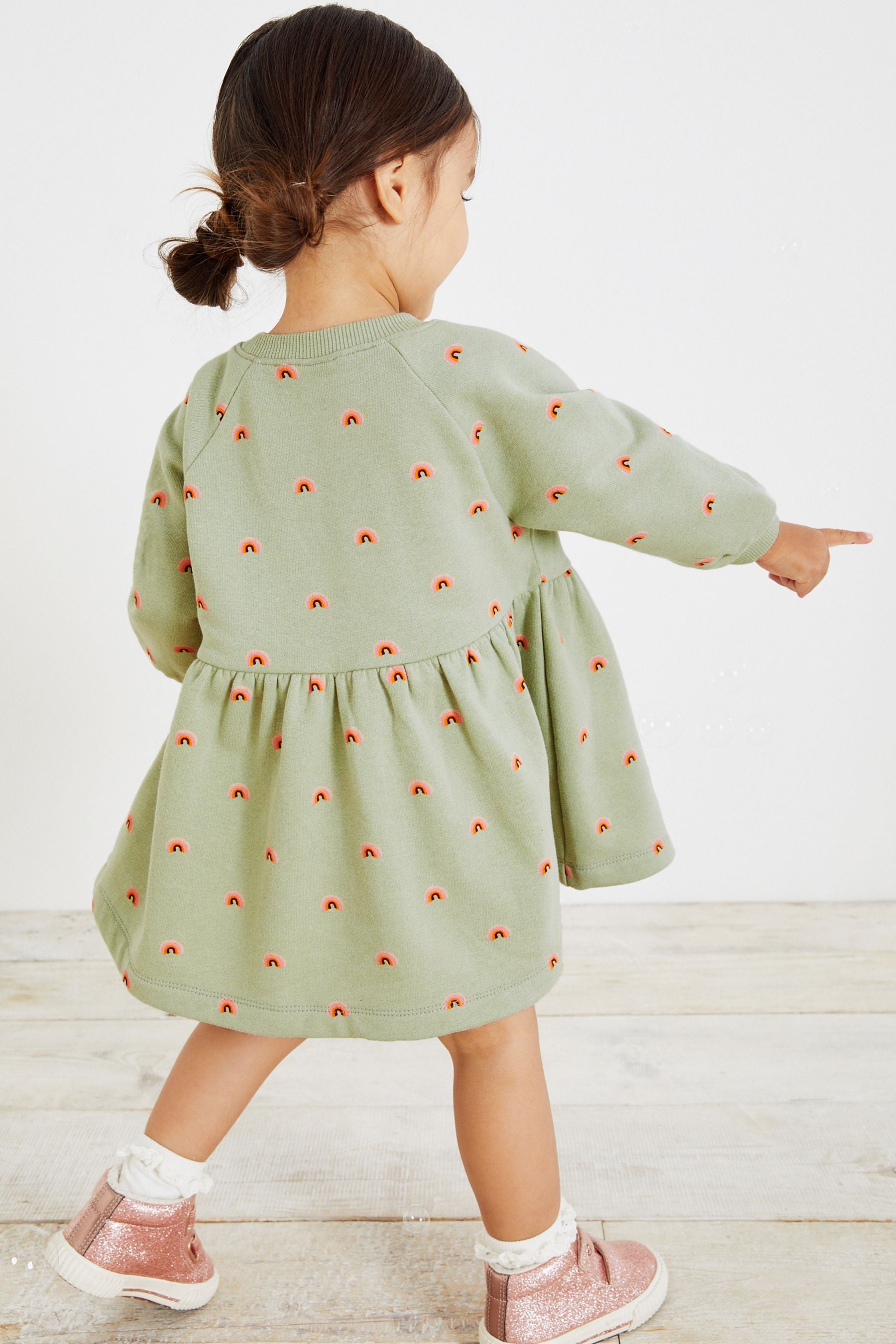 Mint Green Rainbow Sweat Dress (3mths-7yrs)