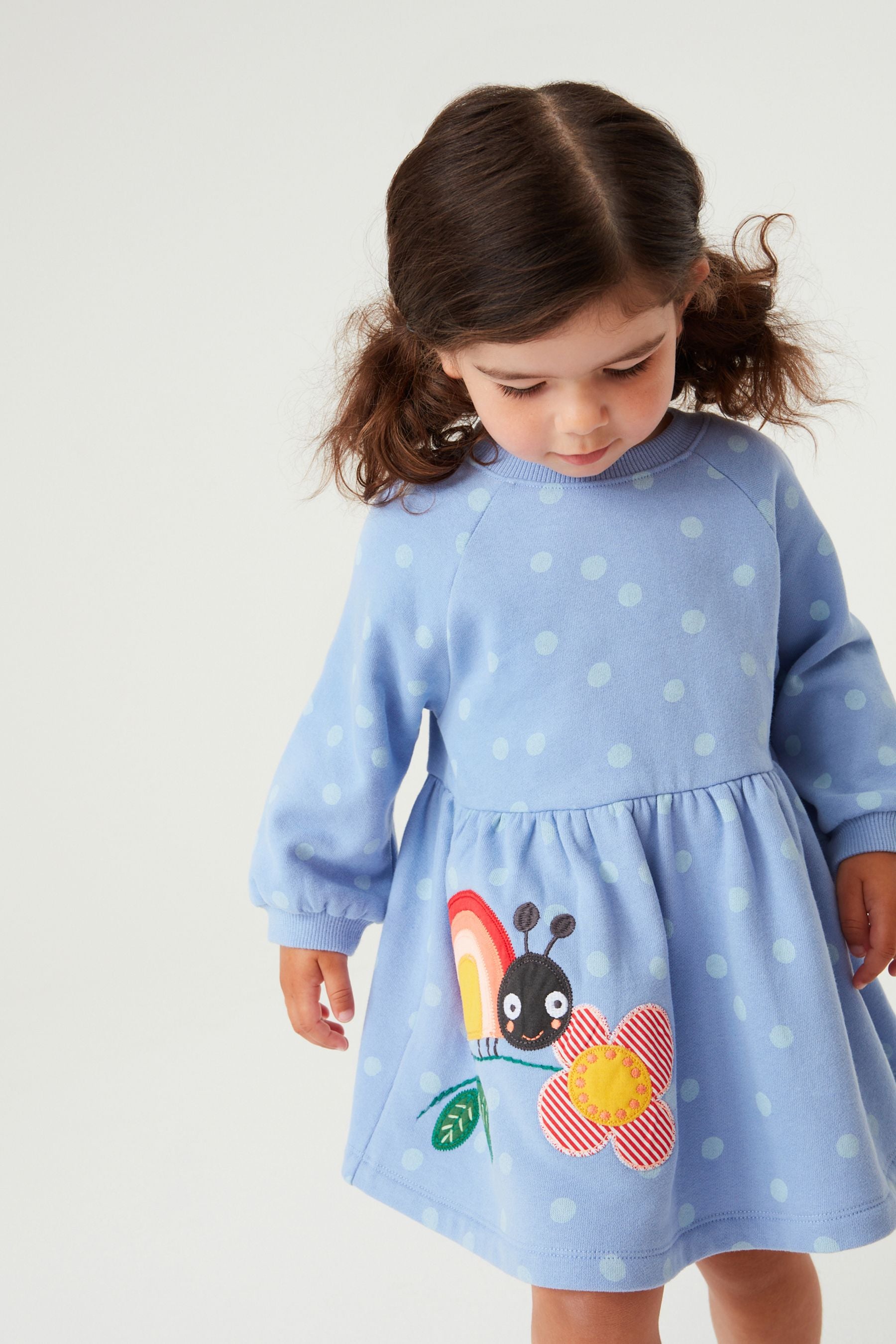 Blue Ladybird Character Sweat Dress (3mths-7yrs)