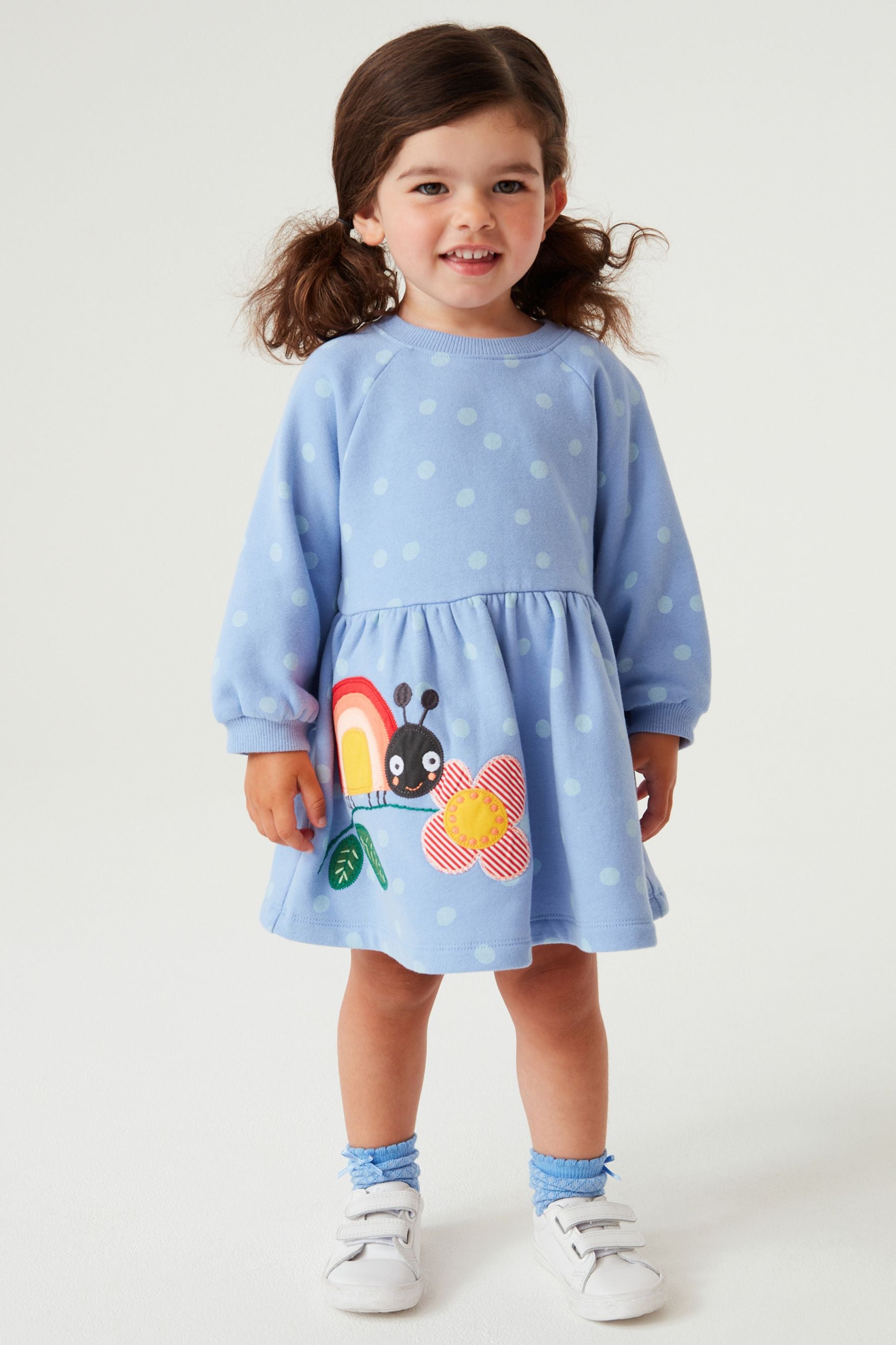 Blue Ladybird Character Sweat Dress (3mths-7yrs)