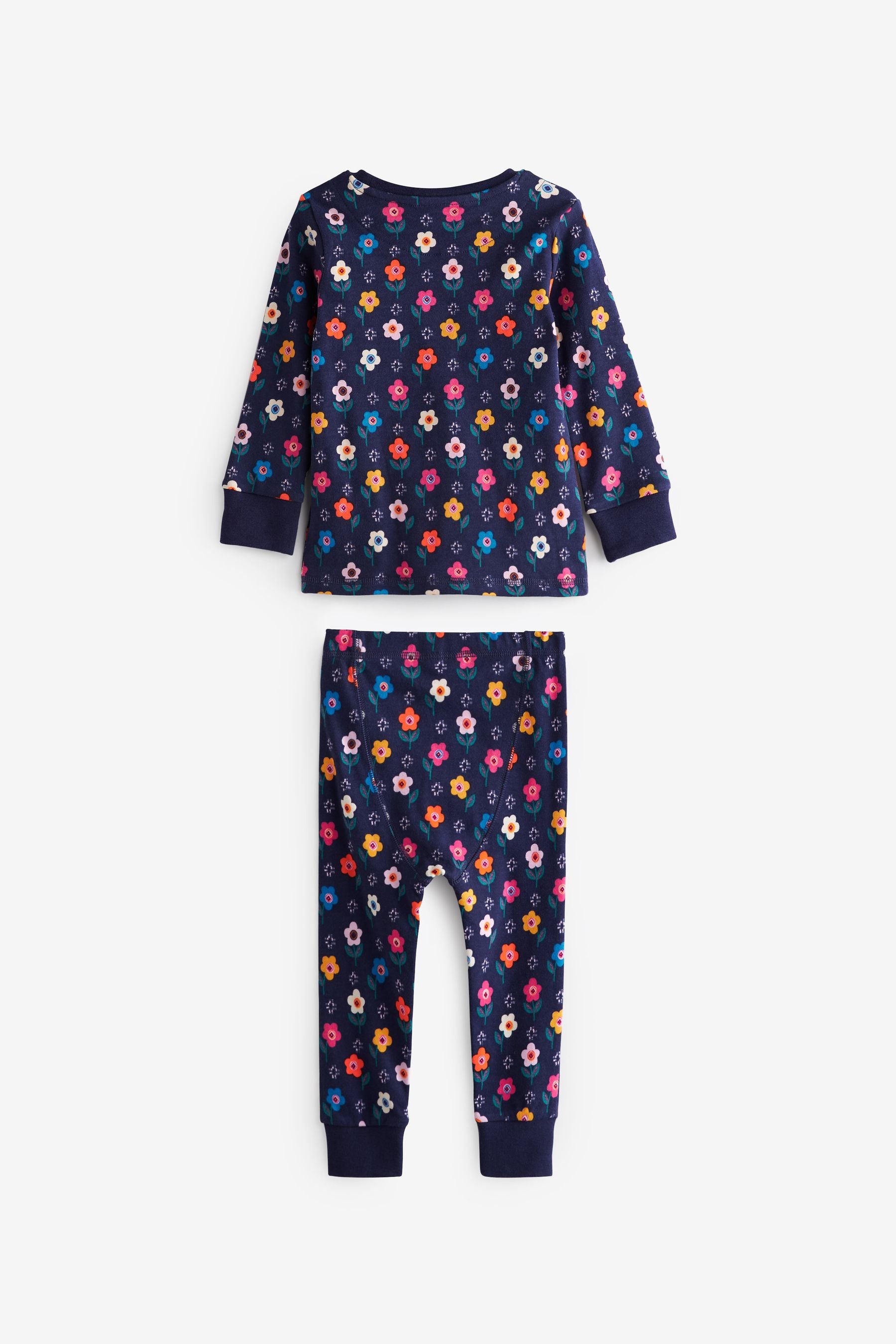 Purple/Navy Floral Pyjamas 3 Pack (12mths-11yrs)