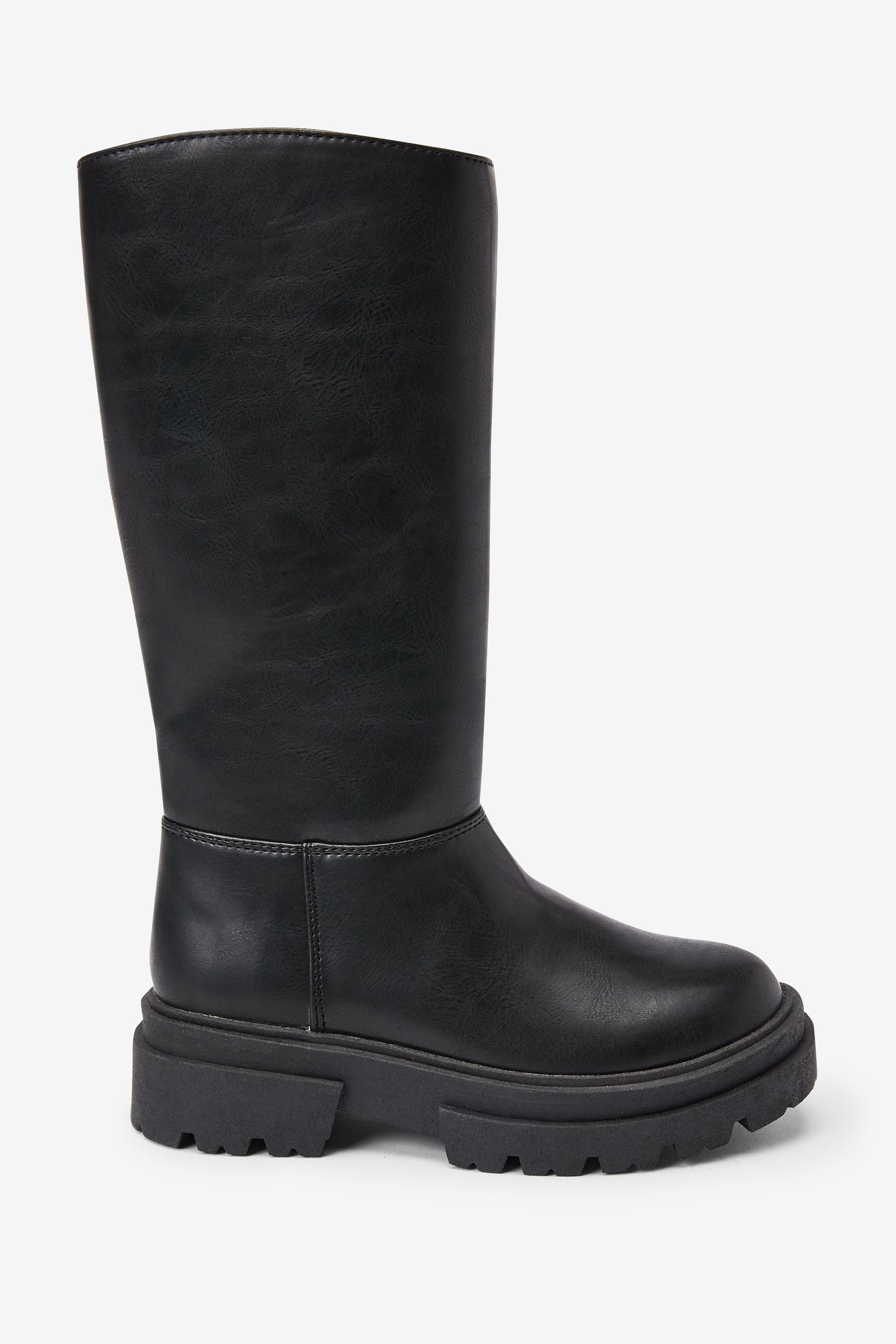 Black Tall Chunky Boots