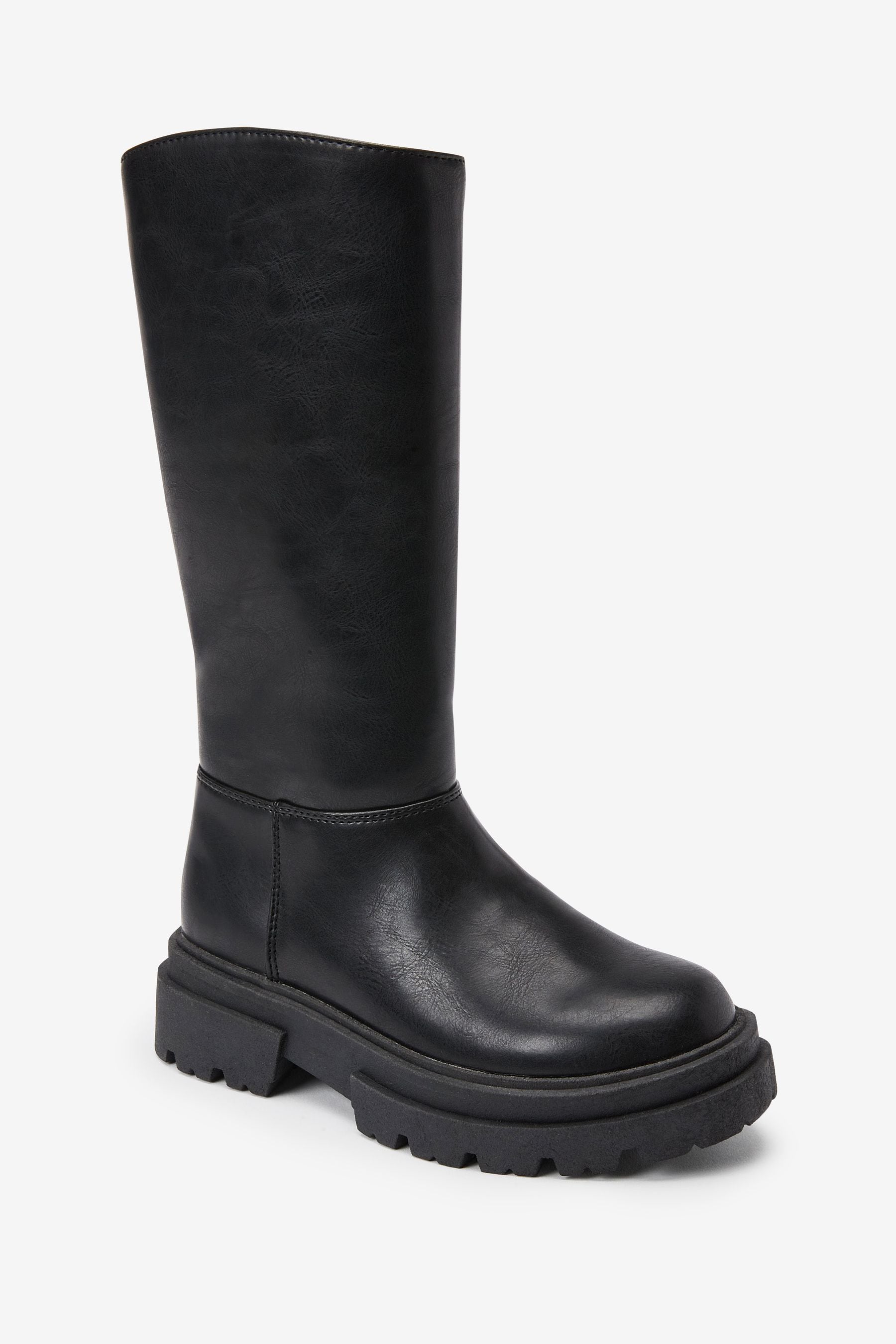 Black Tall Chunky Boots