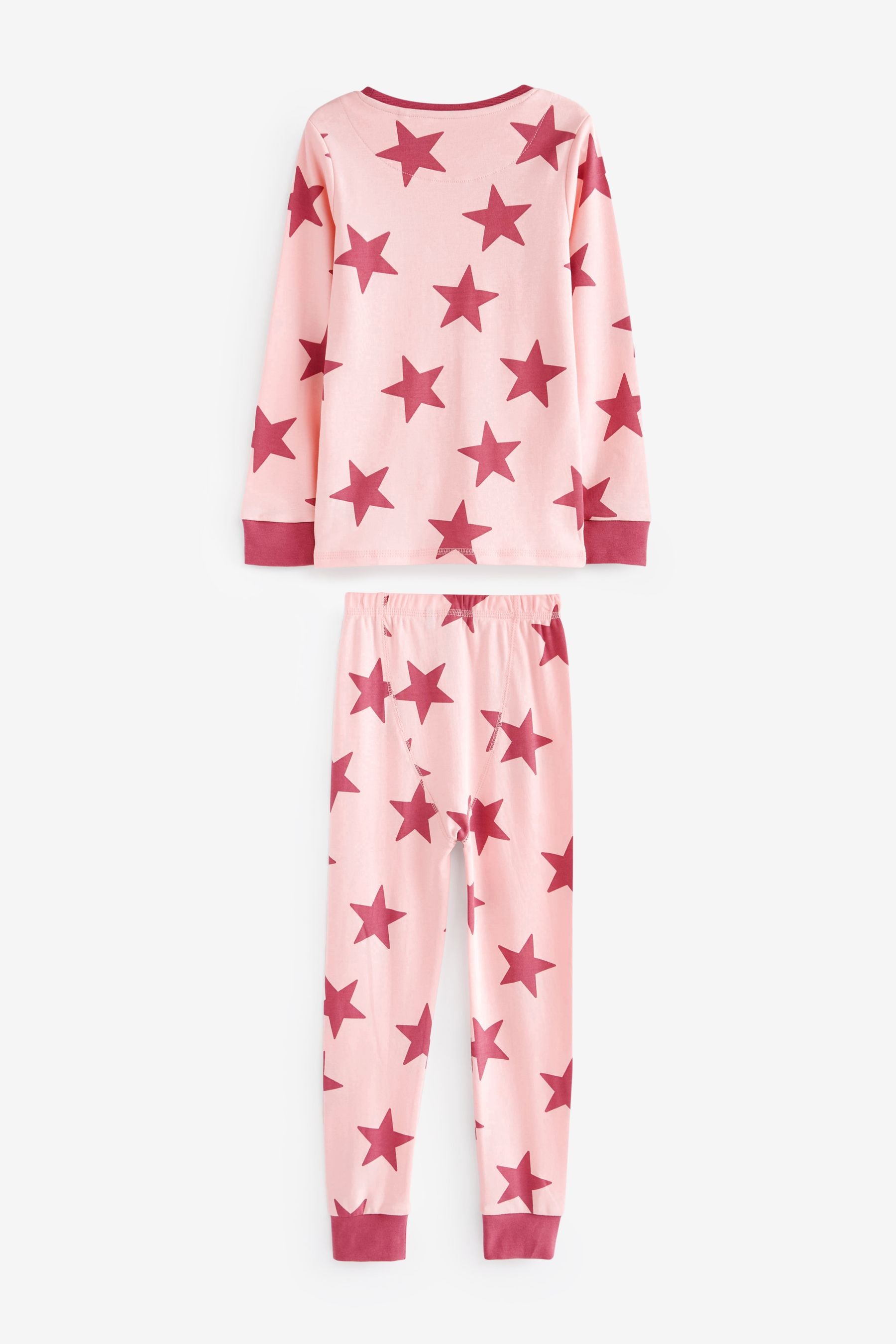 Pink/Cream Star Snuggle Pyjamas 3 Pack (9mths-8yrs)