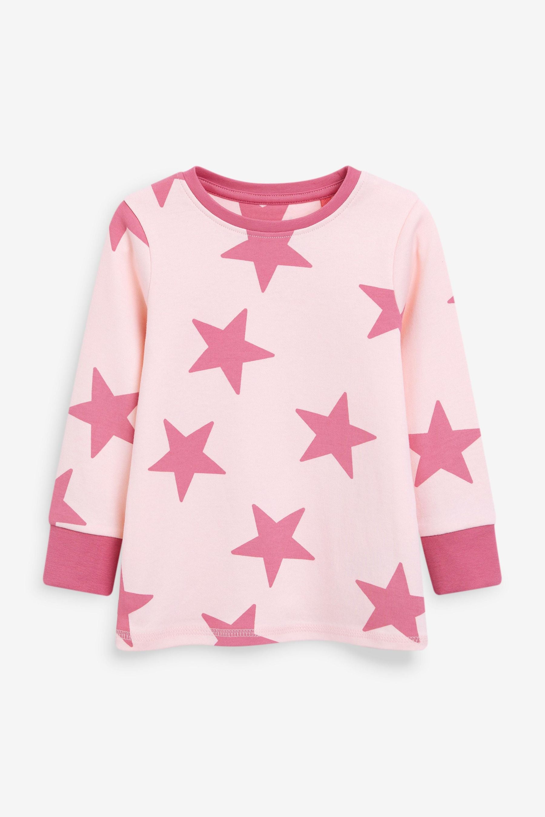 Pink/Cream Star Snuggle Pyjamas 3 Pack (9mths-8yrs)