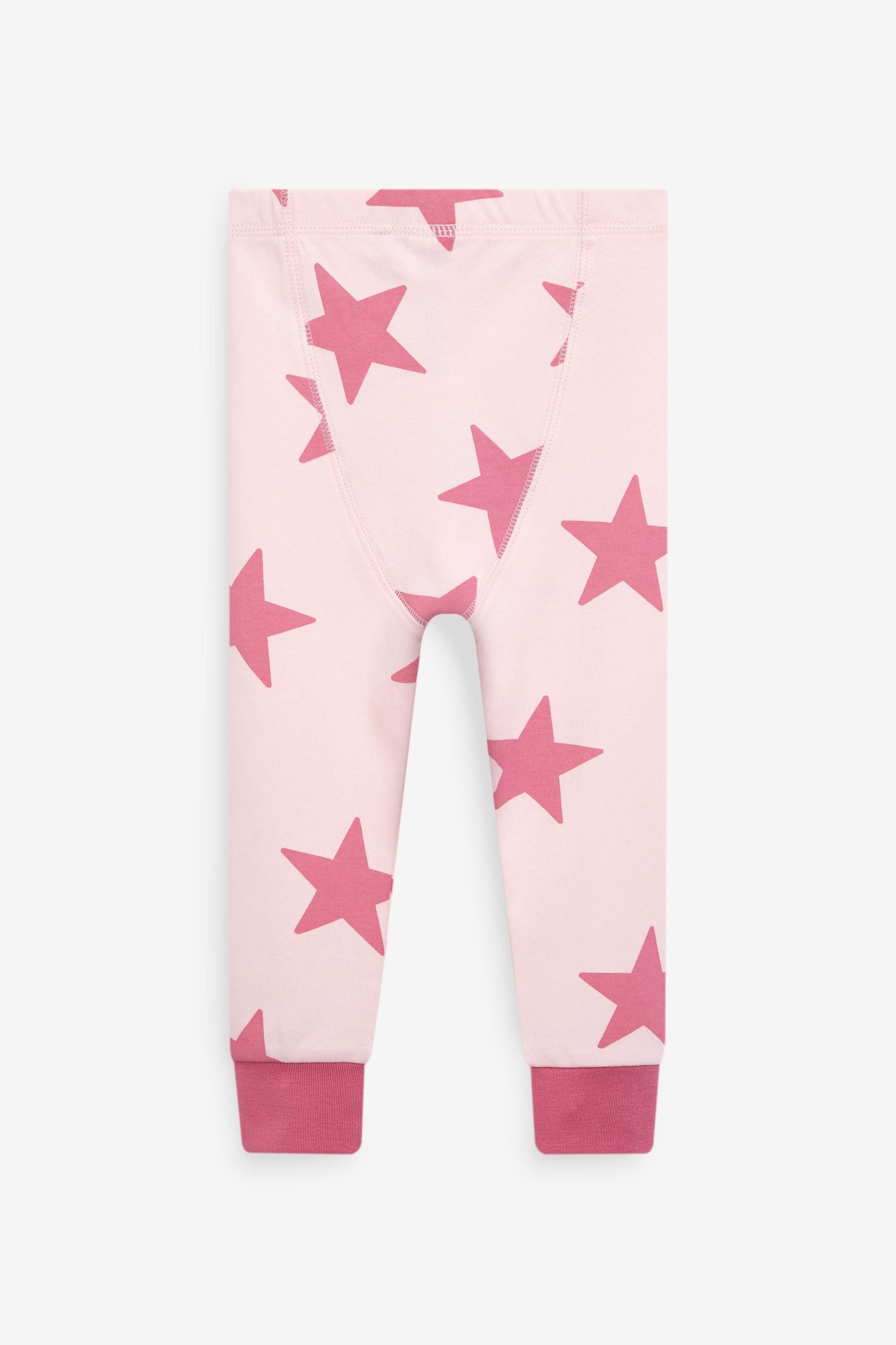 Pink/Cream Star Snuggle Pyjamas 3 Pack (9mths-8yrs)