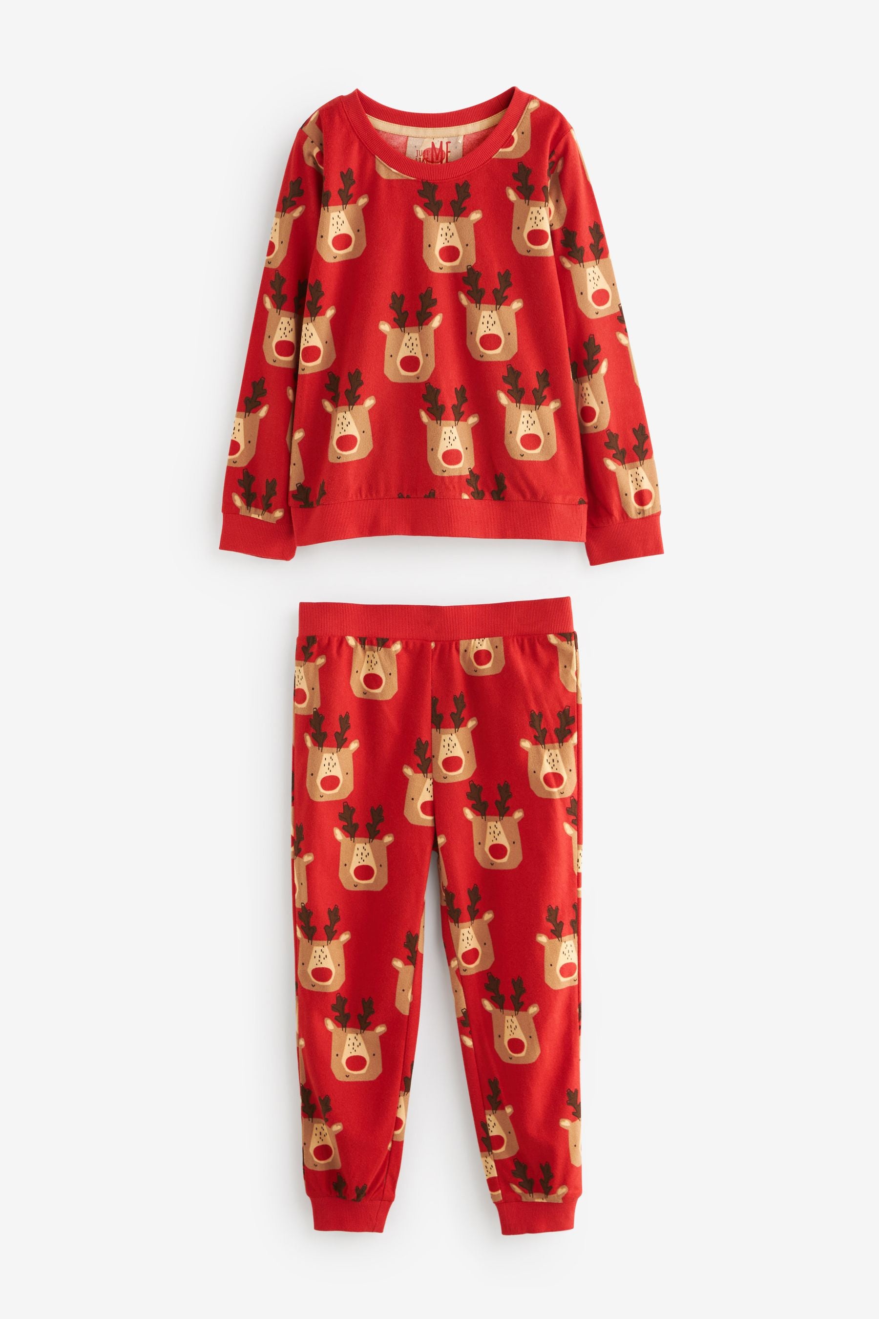 Red Reindeer Kids Matching Family Christmas Cosy Pyjamas (9mths-16yrs)