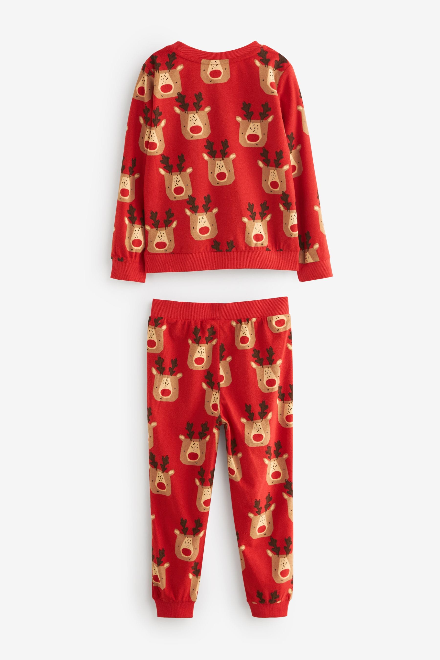 Red Reindeer Kids Matching Family Christmas Cosy Pyjamas (9mths-16yrs)