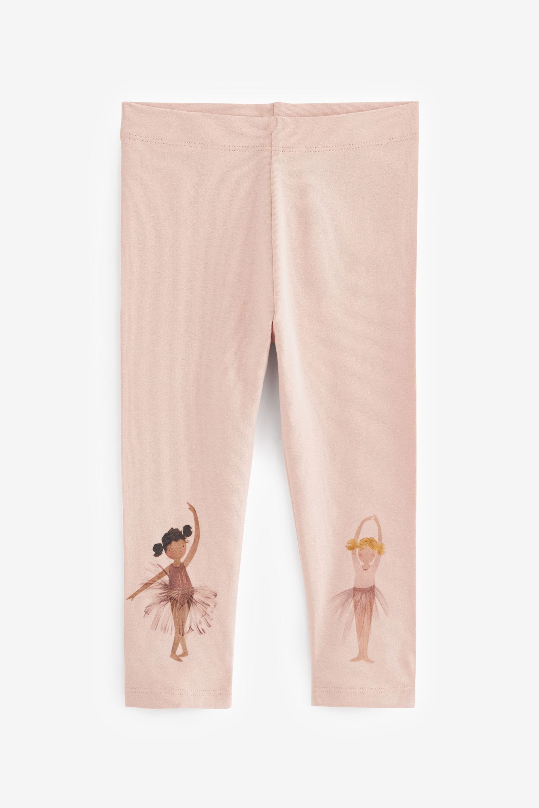 Pink Ballerina Embroidered Leggings (3mths-7yrs)