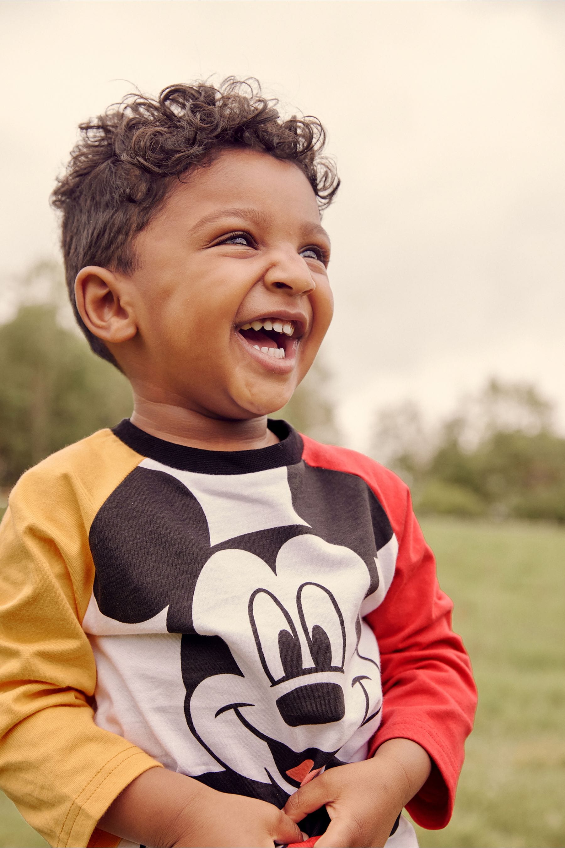 White/Black Oversized Mickey Mouse Colourblock Long Sleeve T-Shirt (3mths-8yrs)