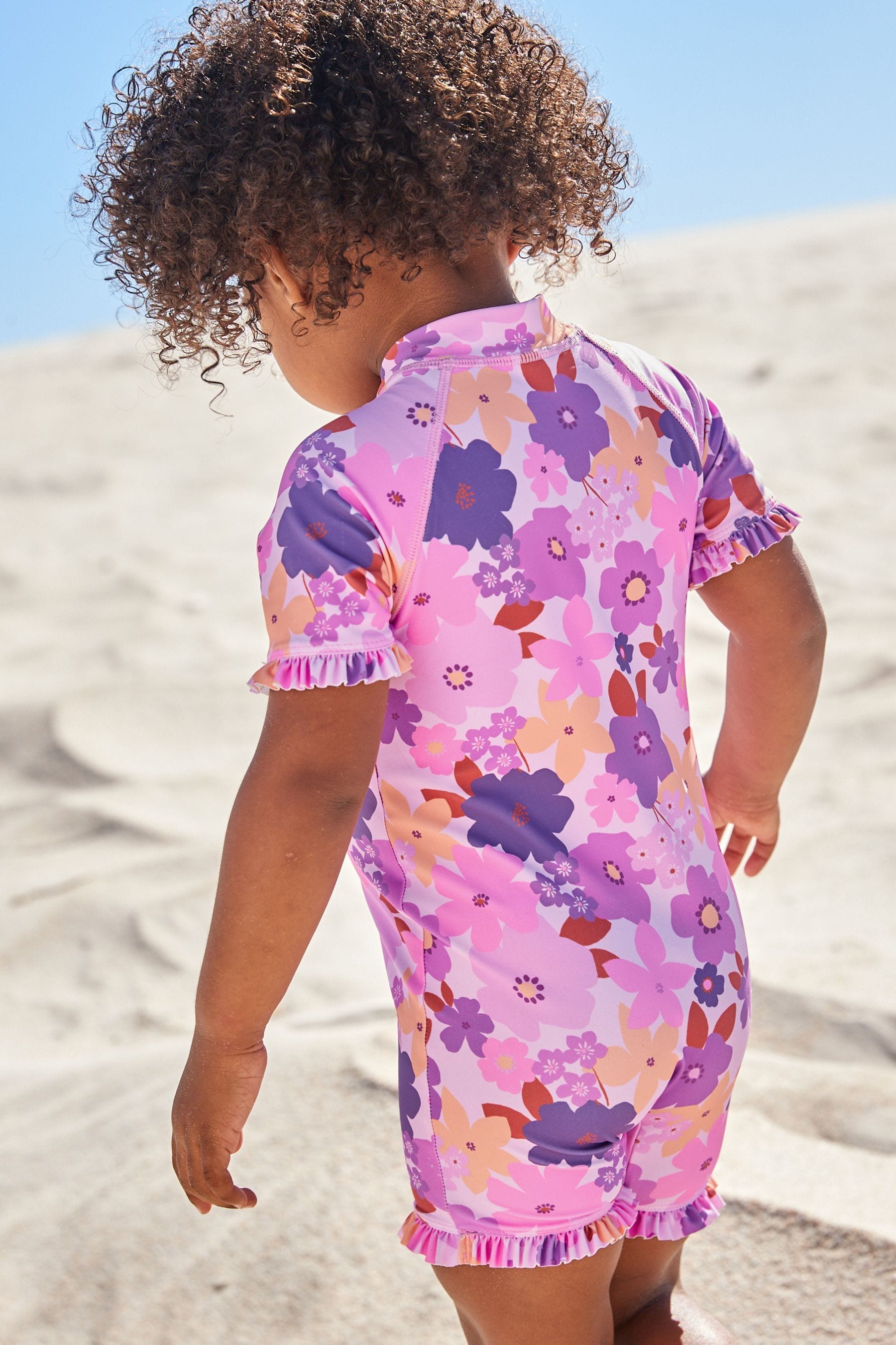 Lilac Purple Floral Sunsafe Swimsuit (3mths-7yrs)