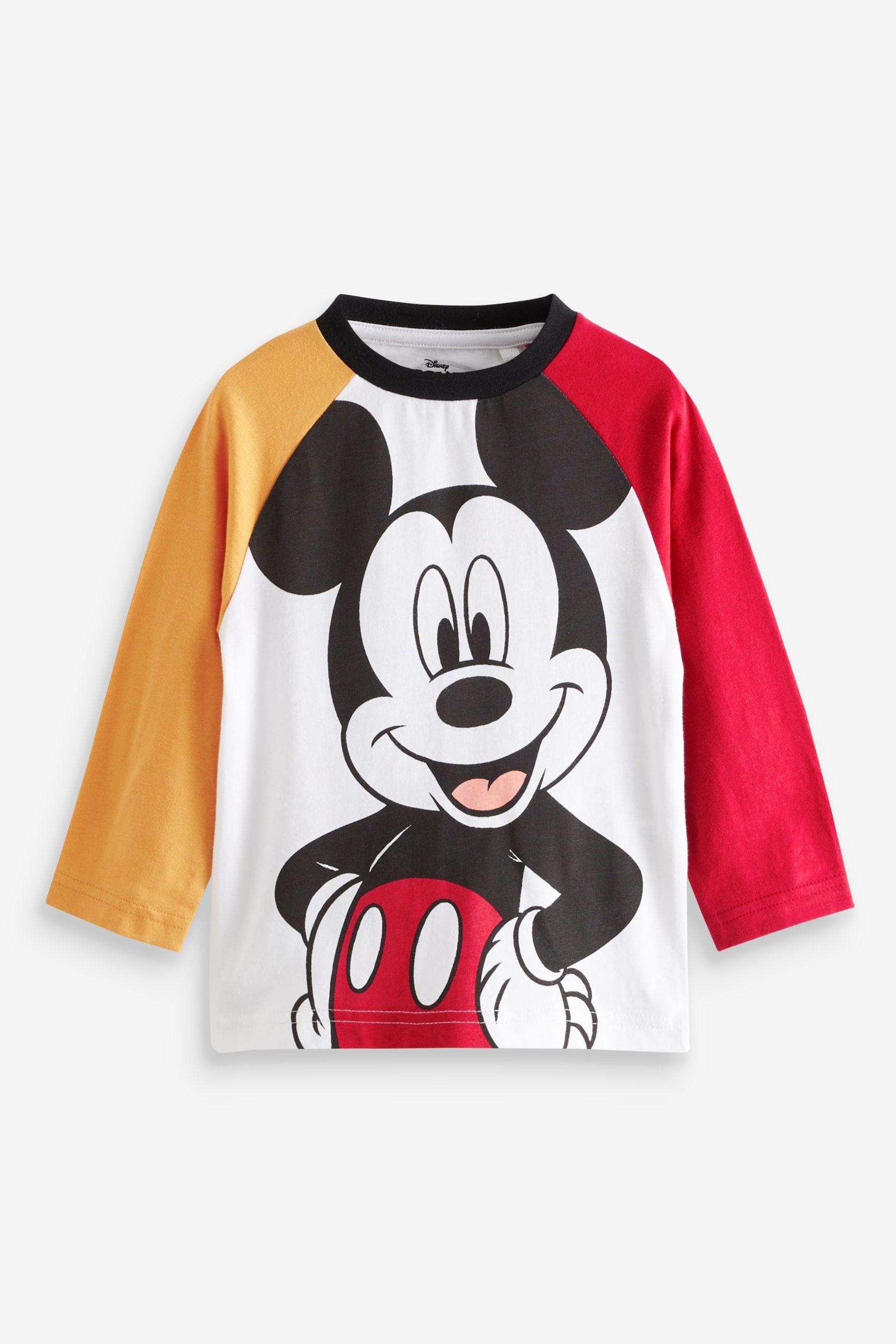 White/Black Oversized Mickey Mouse Colourblock Long Sleeve T-Shirt (3mths-8yrs)