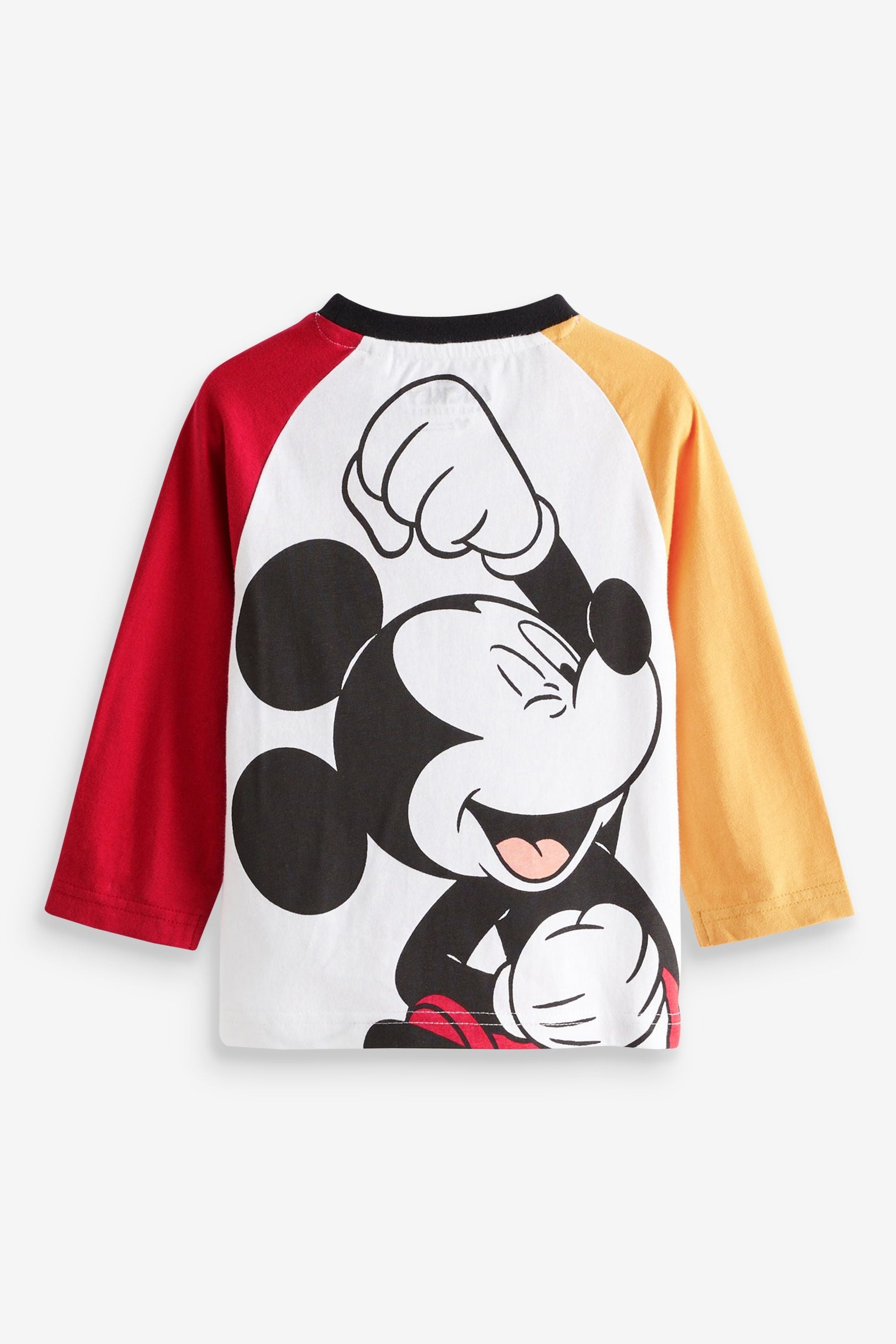 White/Black Oversized Mickey Mouse Colourblock Long Sleeve T-Shirt (3mths-8yrs)