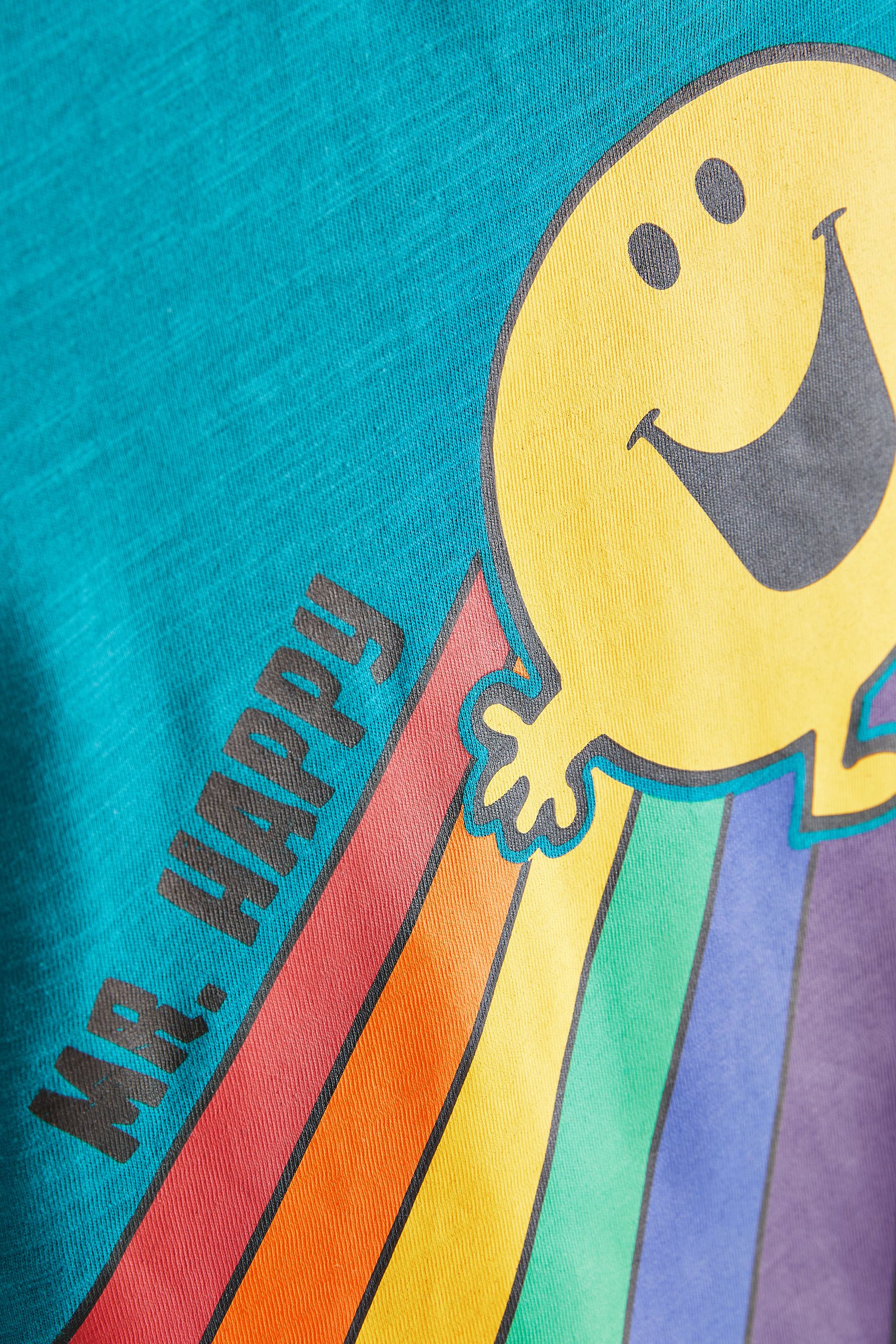 Blue Mr Happy Rainbow Long Sleeve T-Shirt (3mths-8yrs)