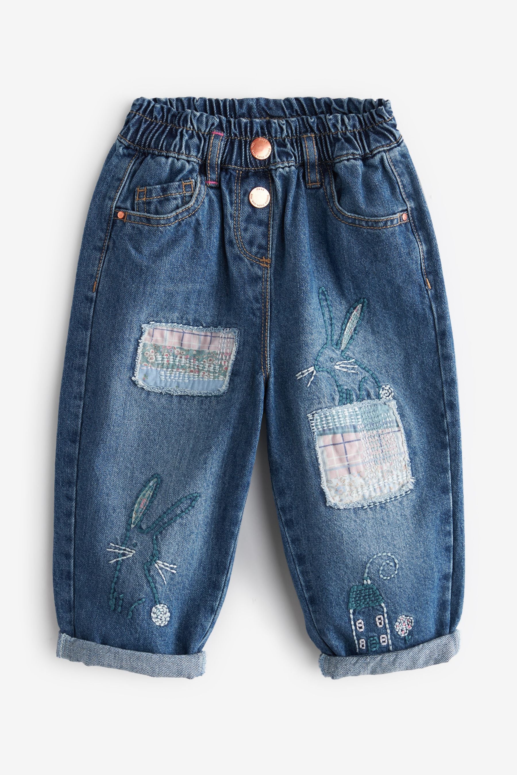 Denim Dark Wash Paperbag Jeans (3mths-7yrs)