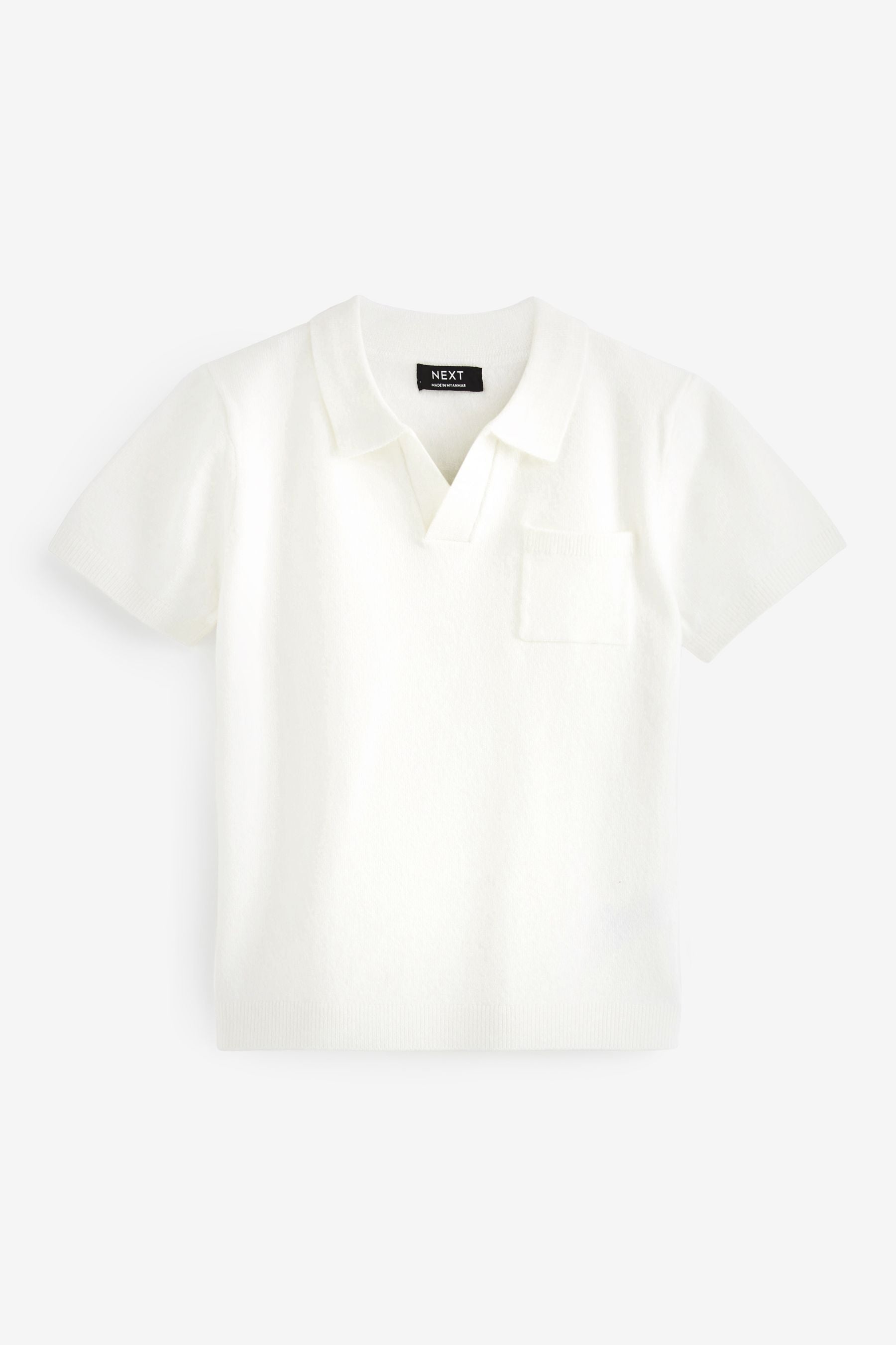 White Short Sleeve Trophy Neck Polo Shirt (3mths-7yrs)