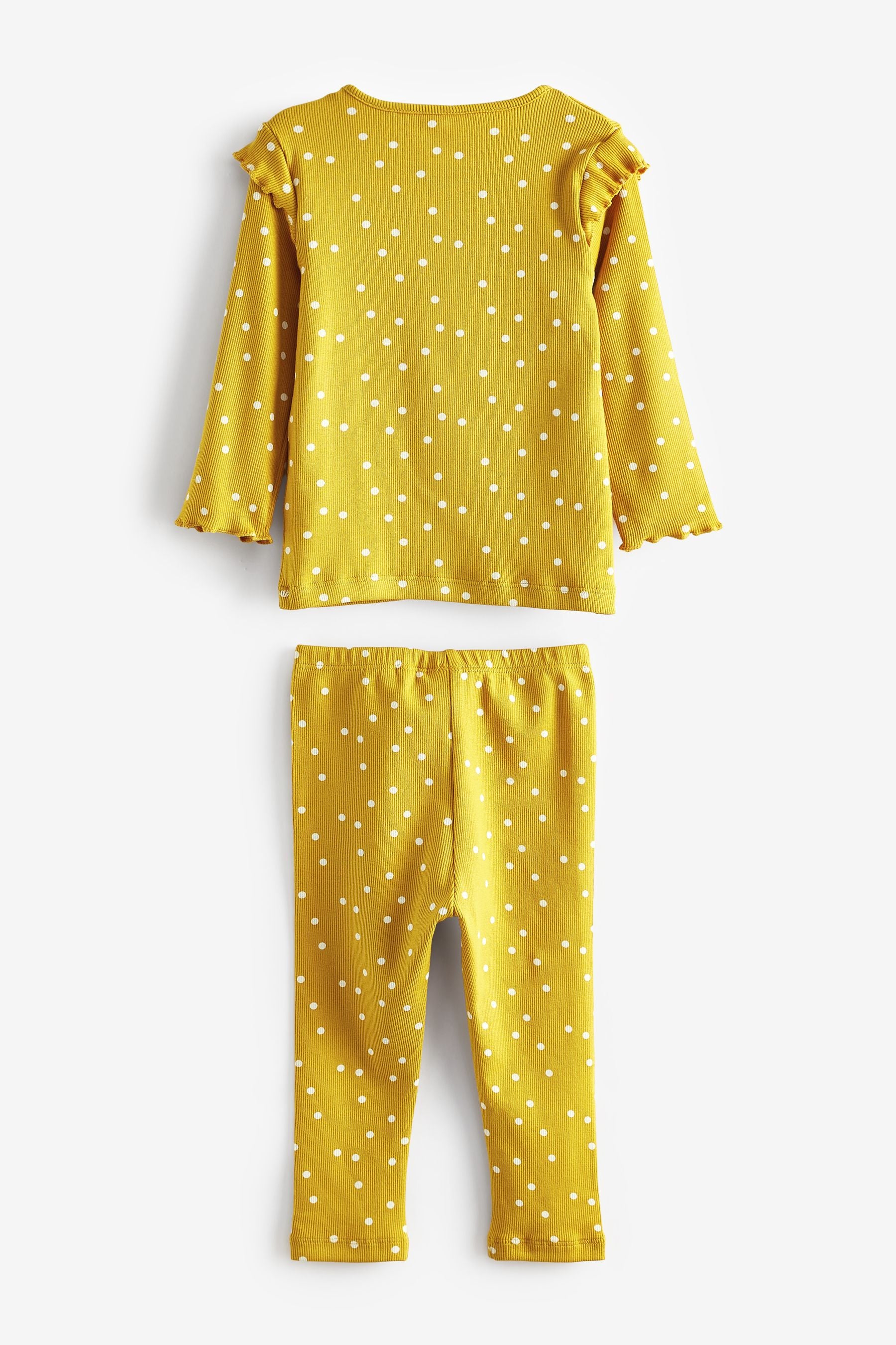 Ochre Yellow Spot Baby Top And Leggings Set