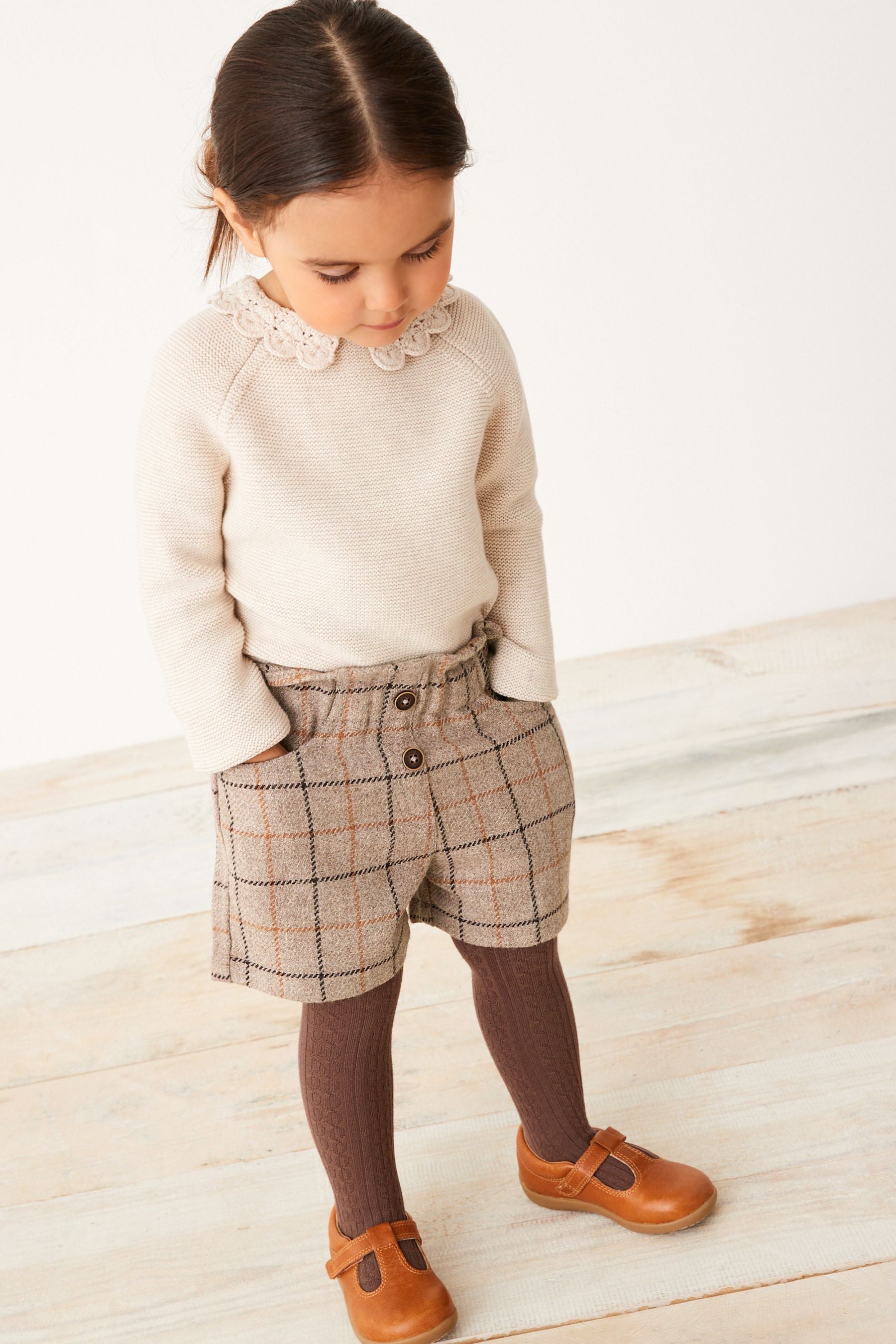 Mink Brown Check Short & Tight Set (3mths-7yrs)