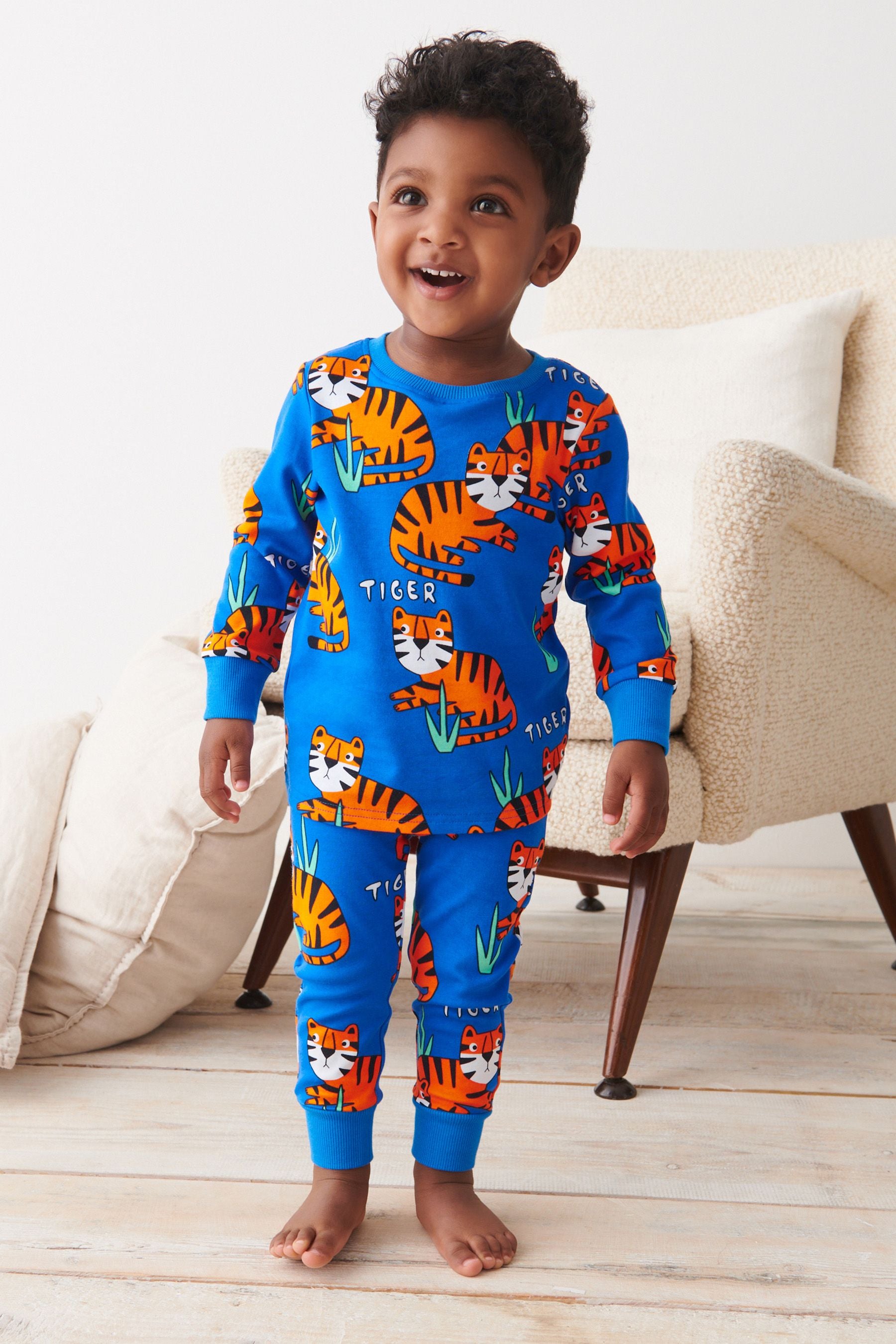 Red/ Blue Wild Animals Snuggle Pyjamas 3 Pack (9mths-12yrs)