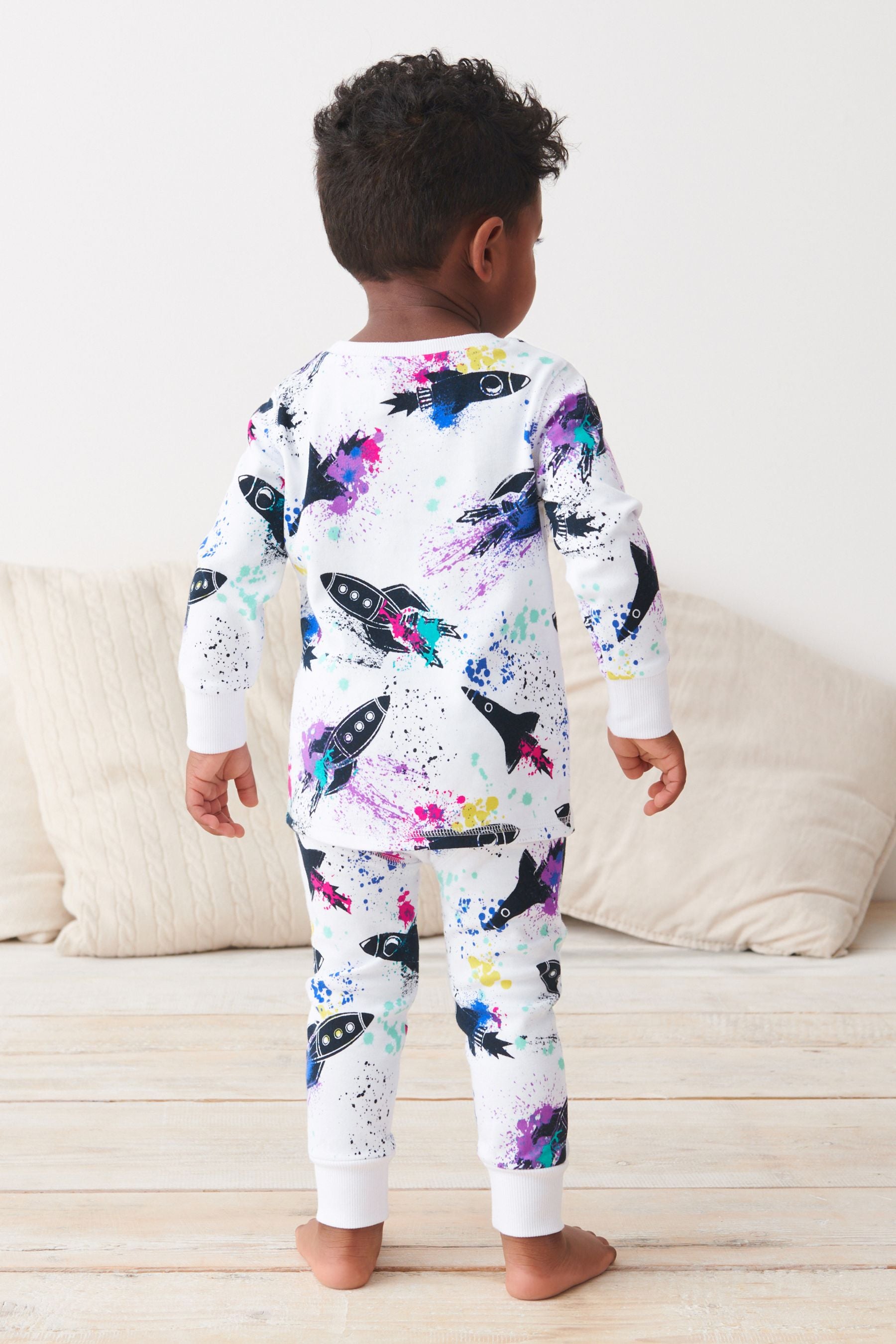 Purple/White Space Camouflage Snuggle Pyjamas 3 Pack (9mths-8yrs)