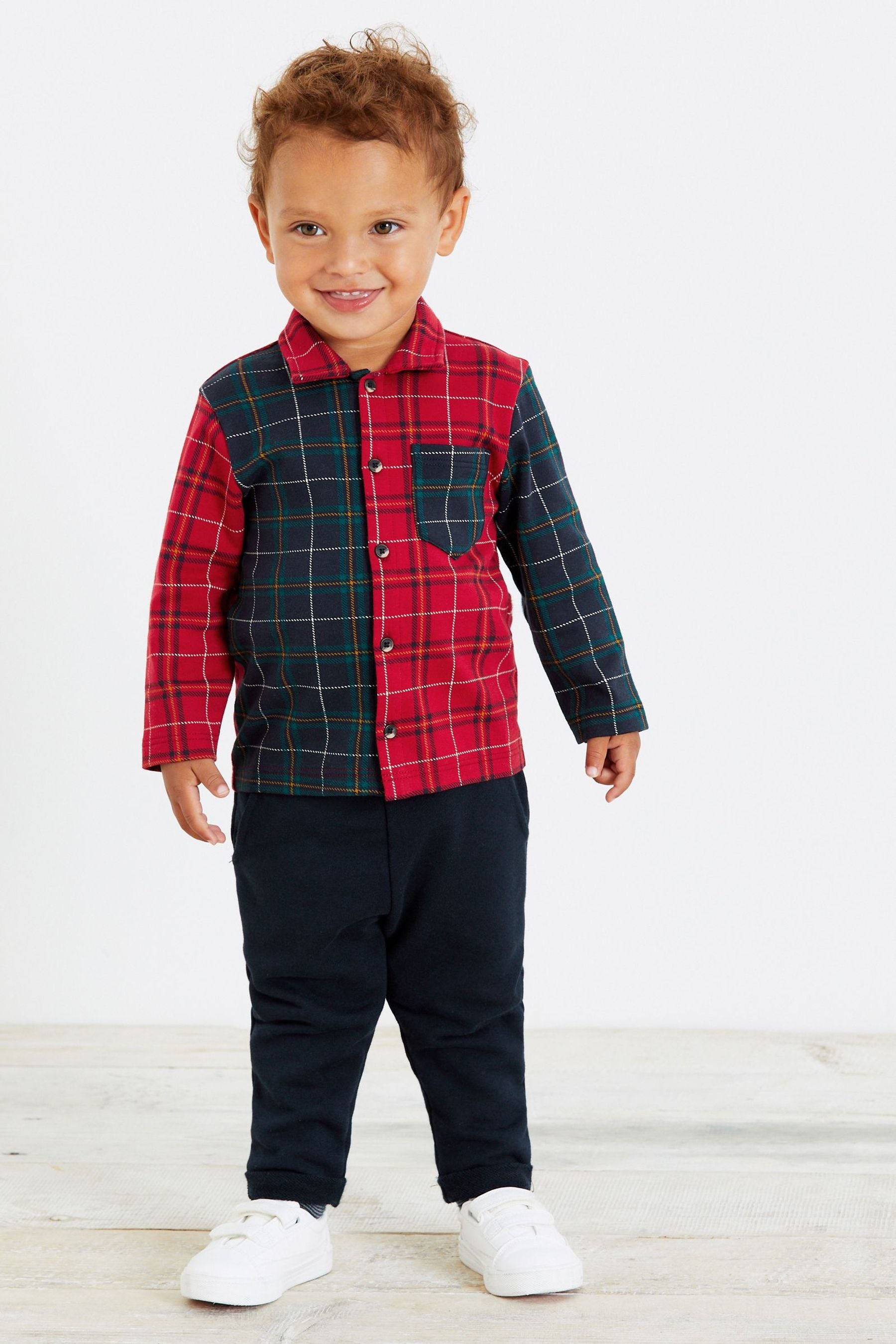 Red/Green Check Shirt and Jogger Set (3mths-7yrs)