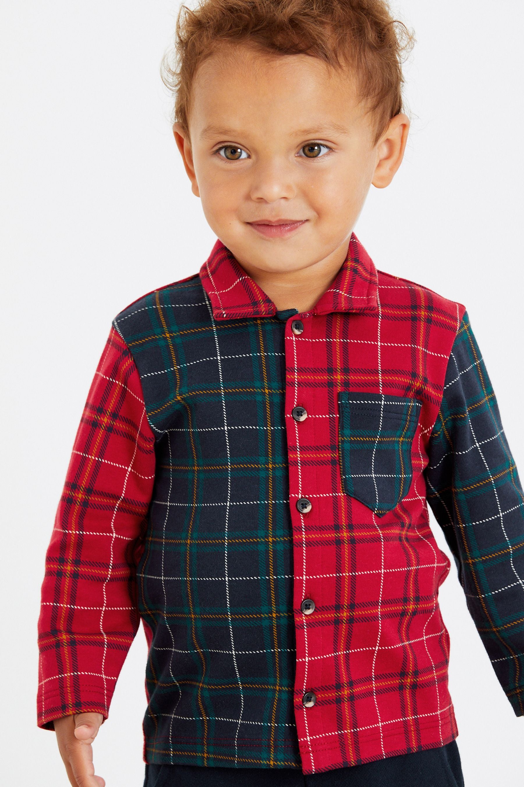 Red/Green Check Shirt and Jogger Set (3mths-7yrs)