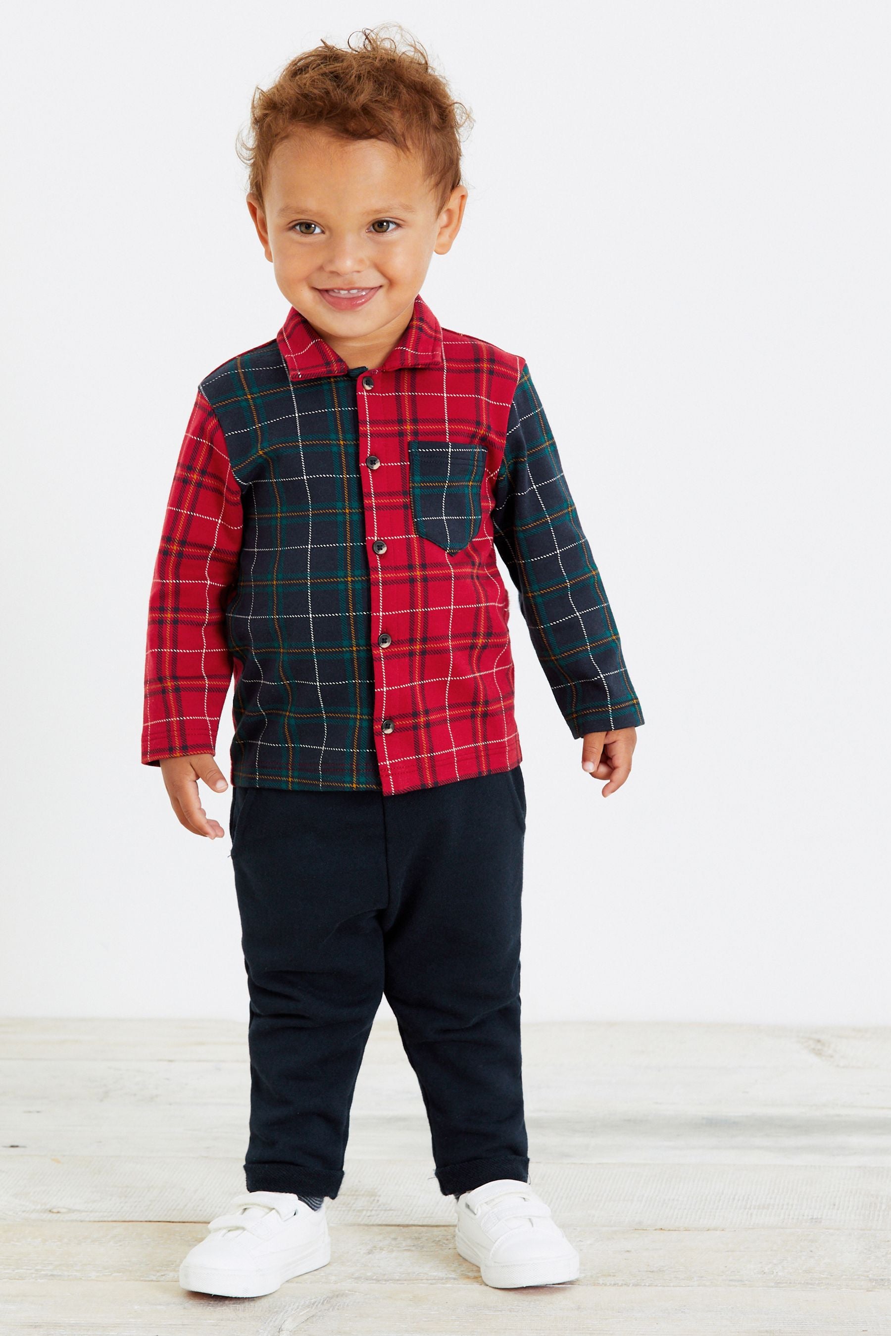 Red/Green Check Shirt and Jogger Set (3mths-7yrs)