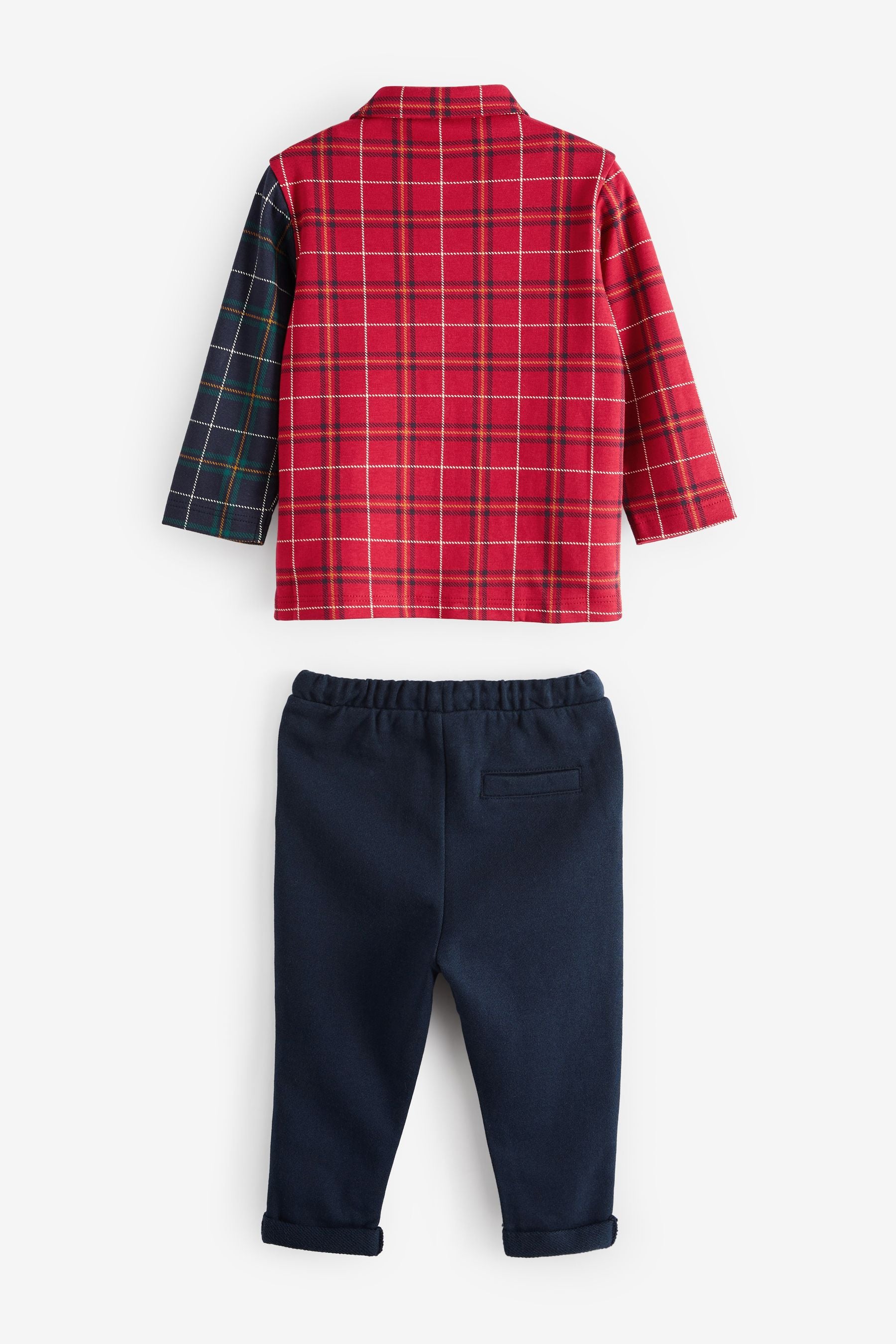 Red/Green Check Shirt and Jogger Set (3mths-7yrs)