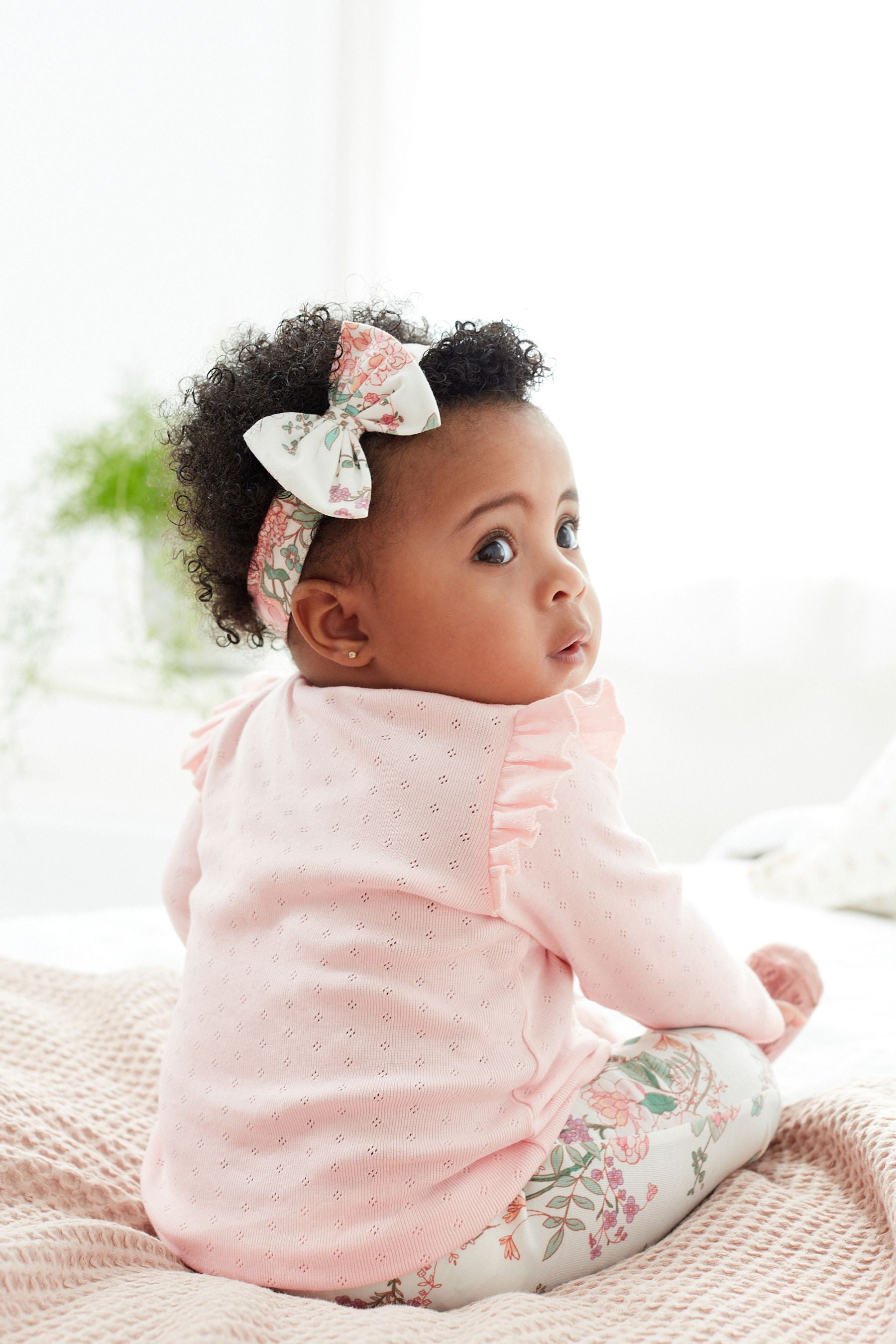 Pale Pink Baby Three Piece T-Shirt, Legging and Headband Set