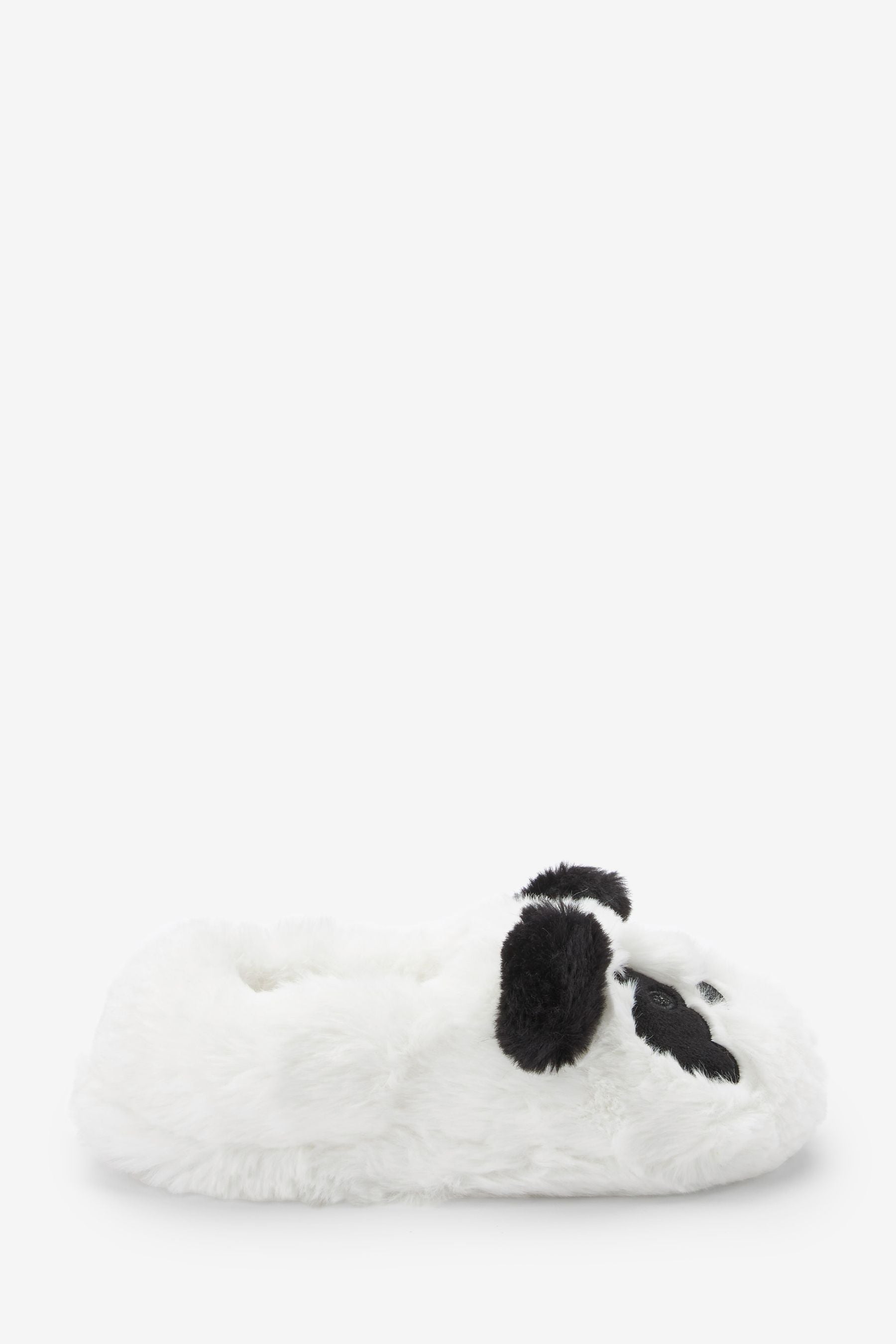 White Panda Recycled Faux Fur Slippers