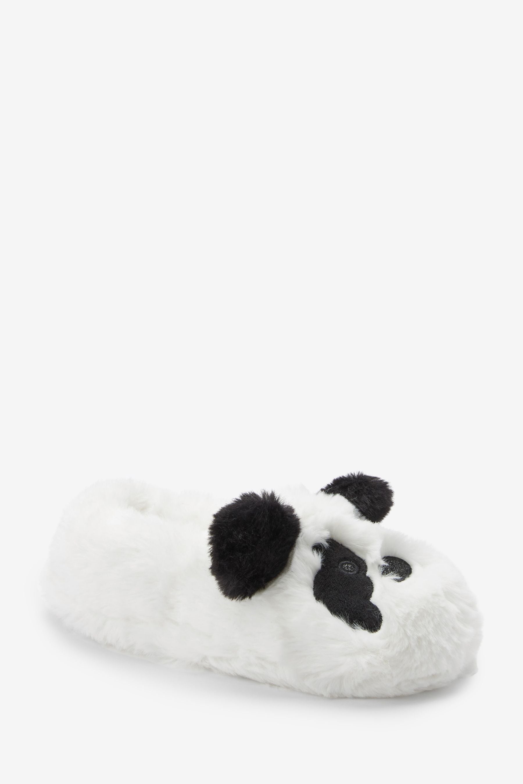 White Panda Recycled Faux Fur Slippers