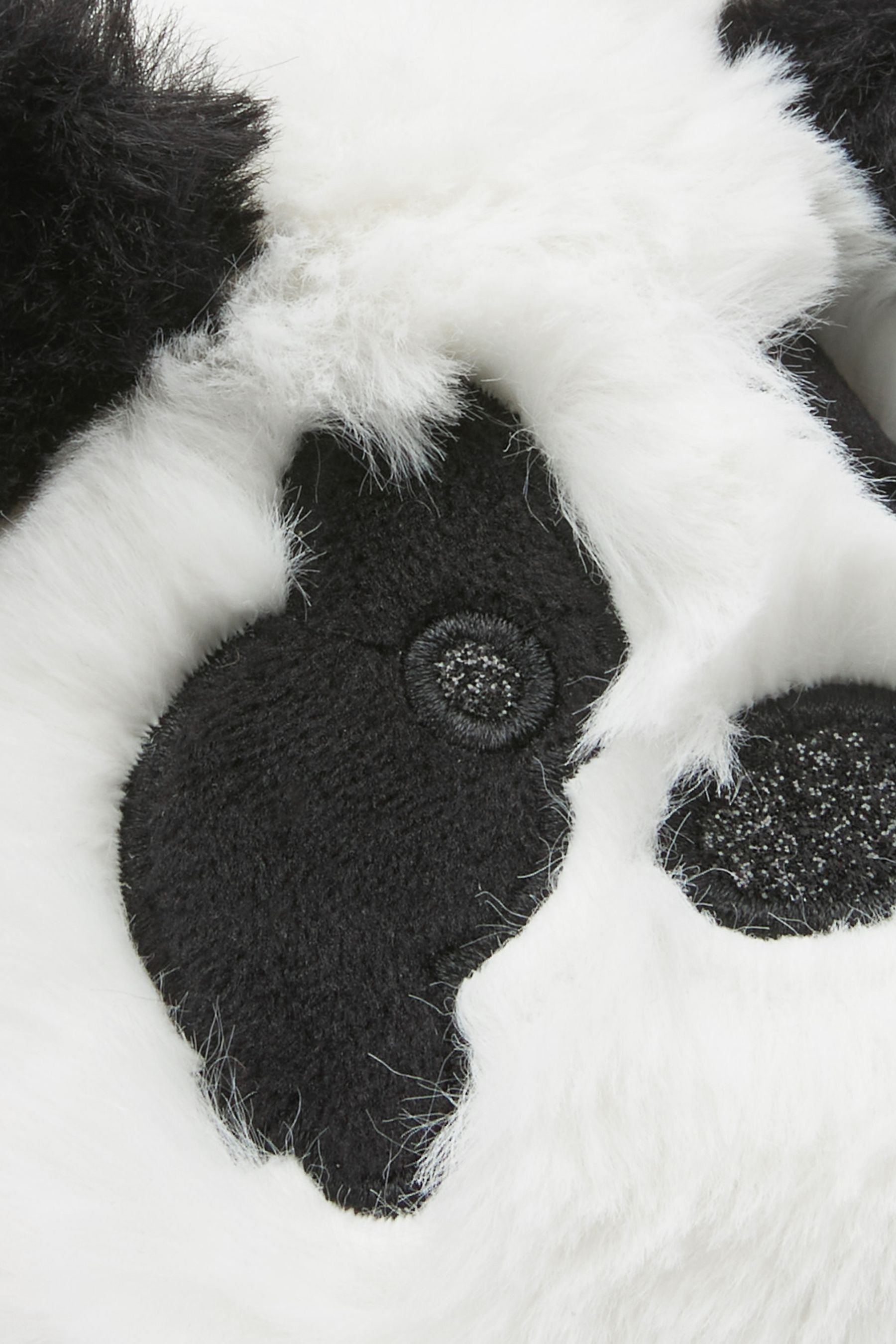 White Panda Recycled Faux Fur Slippers