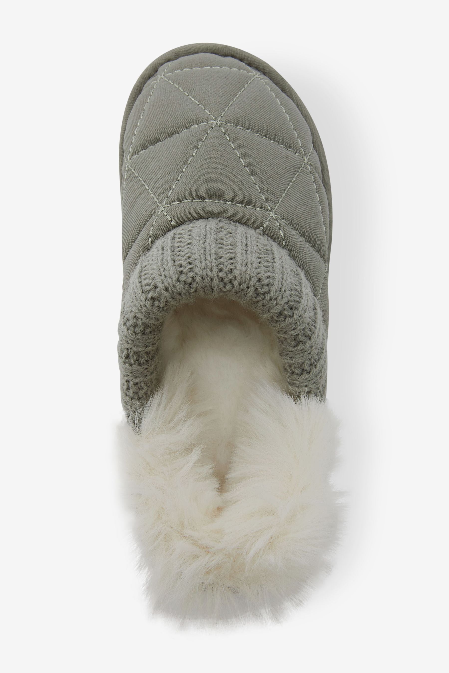 Sage Green Quilted Slippers