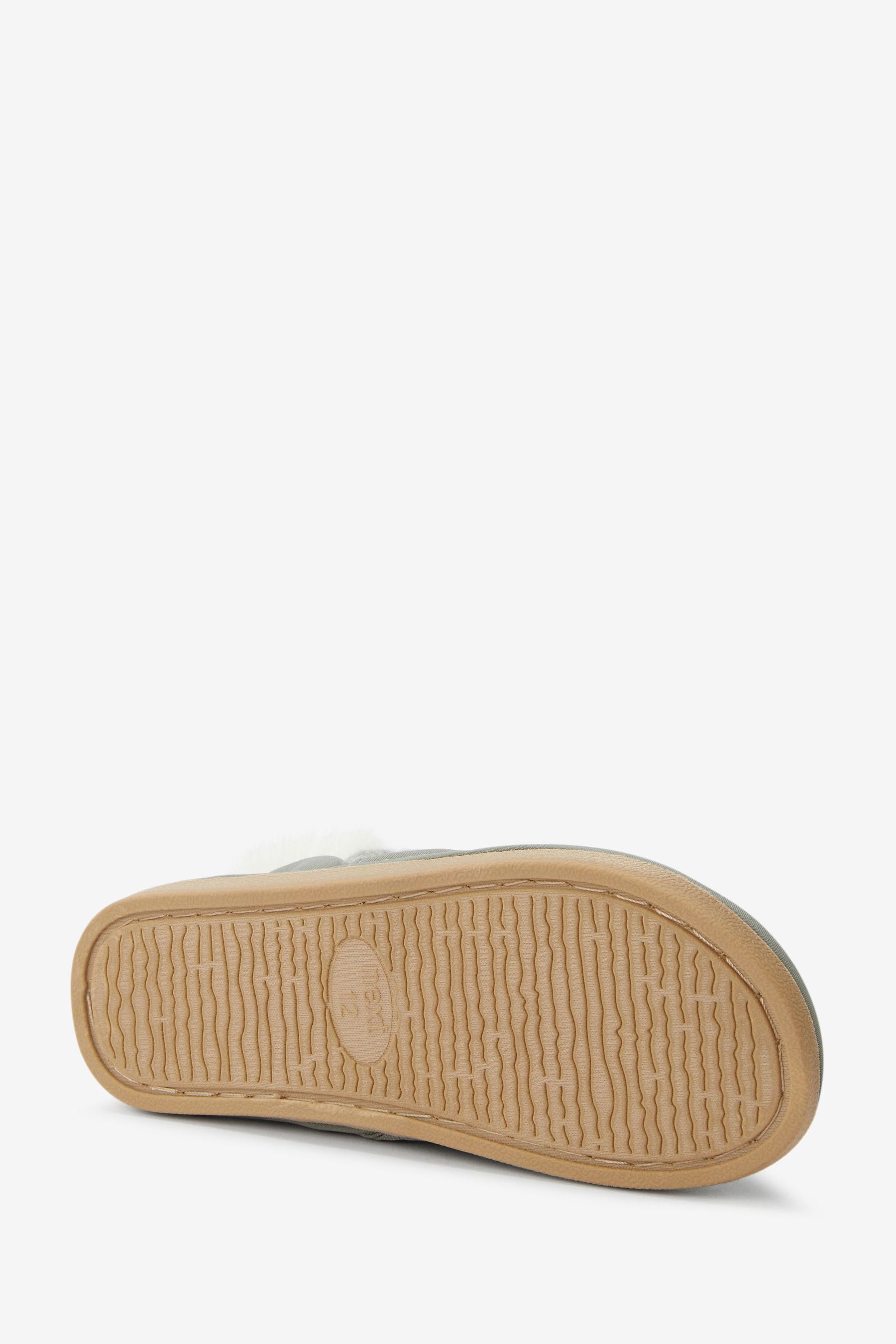 Sage Green Quilted Slippers