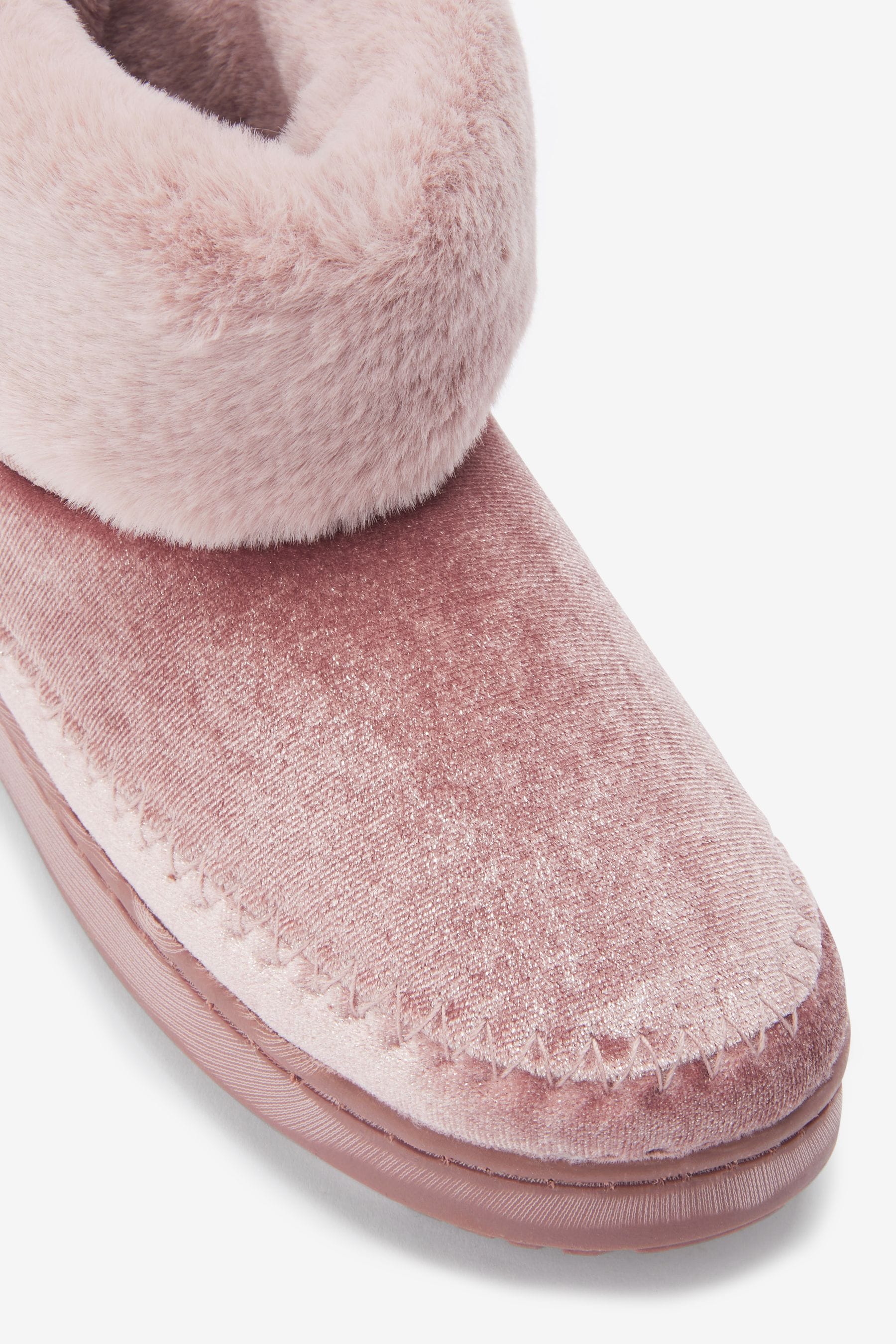 Pink Shimmer Faux Fur Lined Slipper Boots