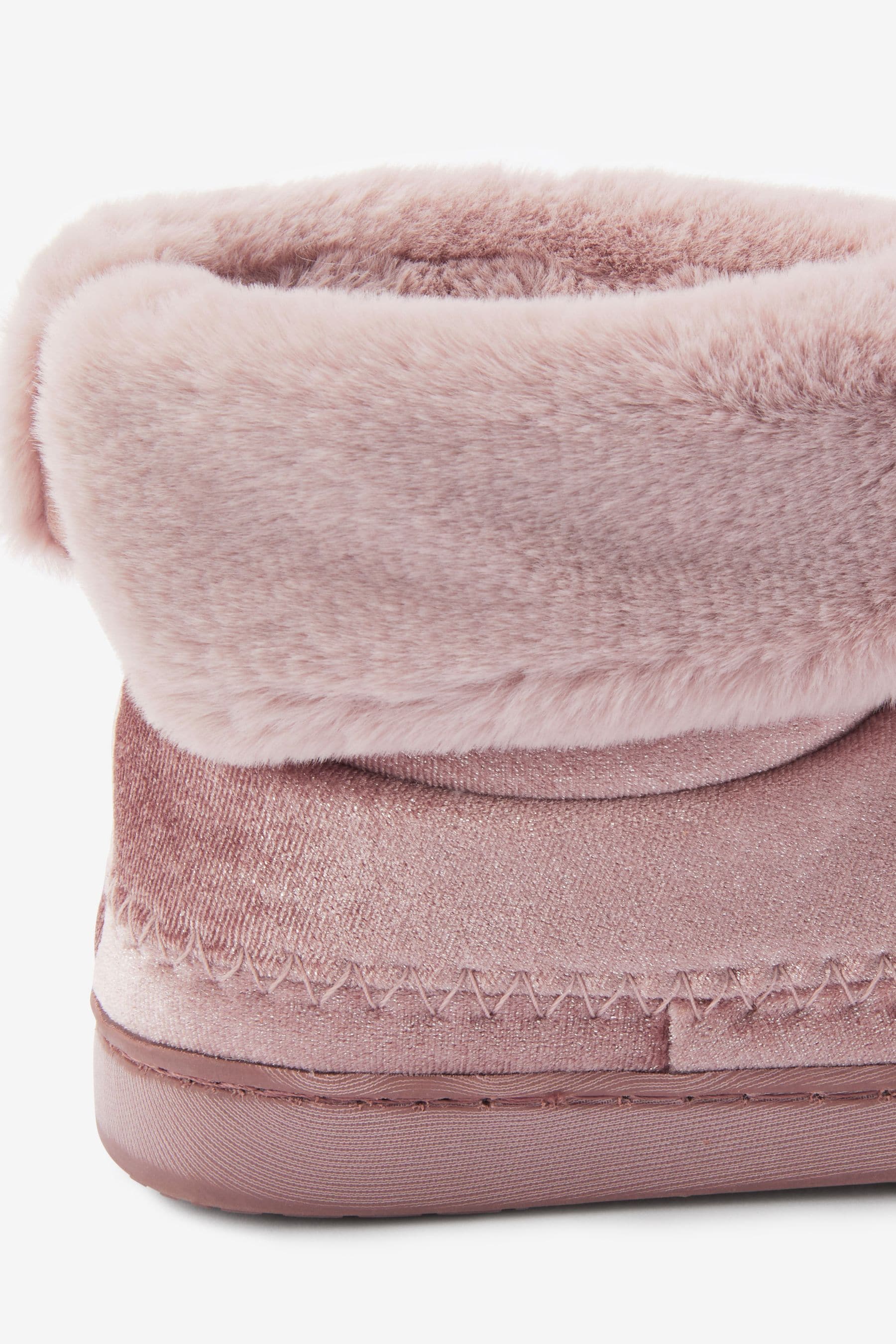 Pink Shimmer Faux Fur Lined Slipper Boots