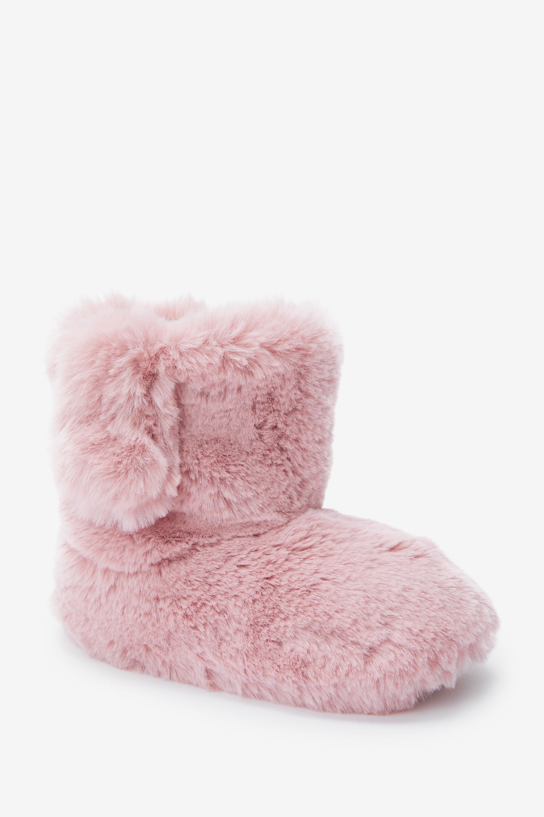 Pink Recycled Faux Fur Slipper Boots