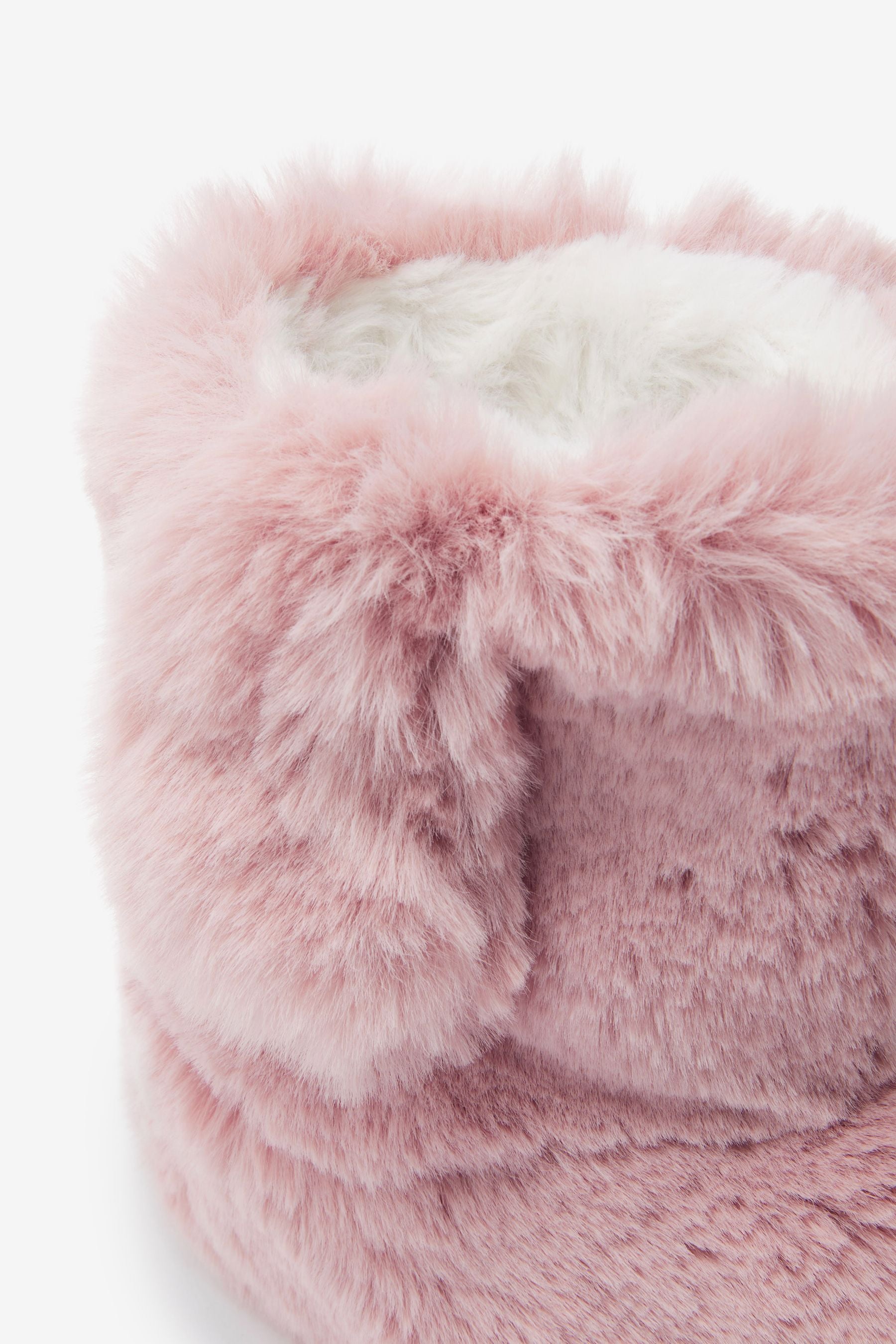 Pink Recycled Faux Fur Slipper Boots