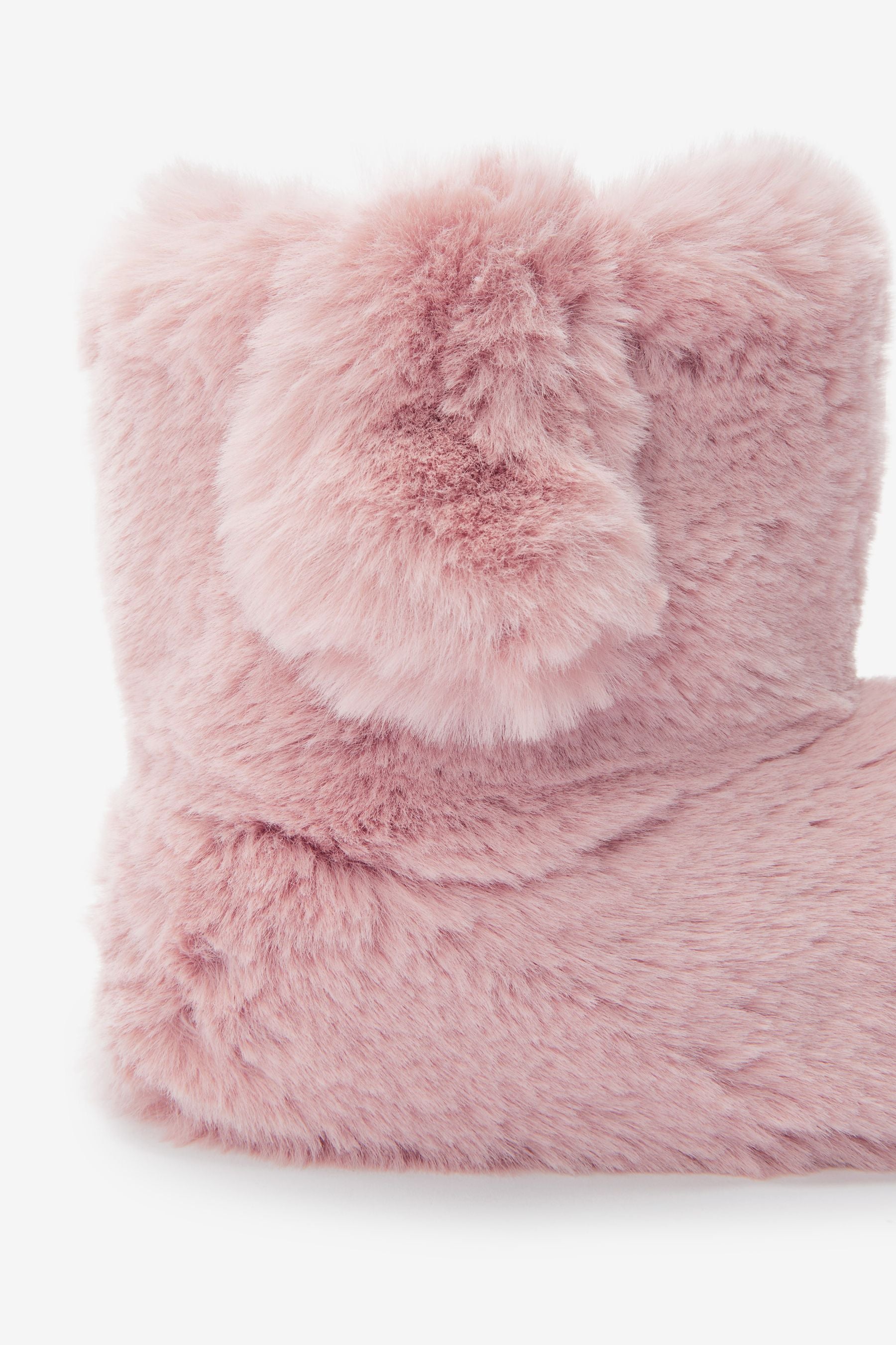 Pink Recycled Faux Fur Slipper Boots