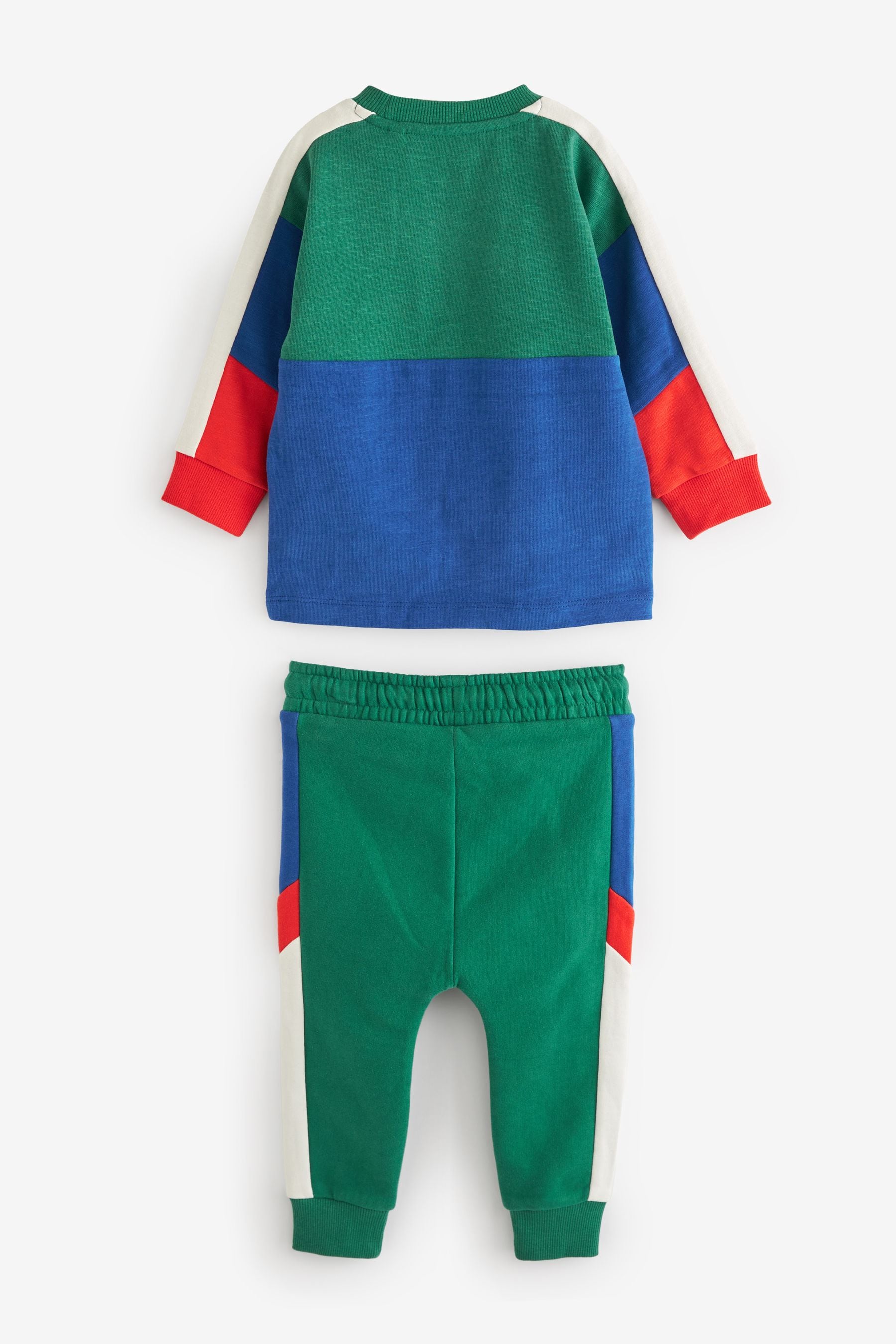 Green/Blue Nxt Long Sleeve Cosy Colourblock T-Shirt And Joggers Set (3mths-7yrs)