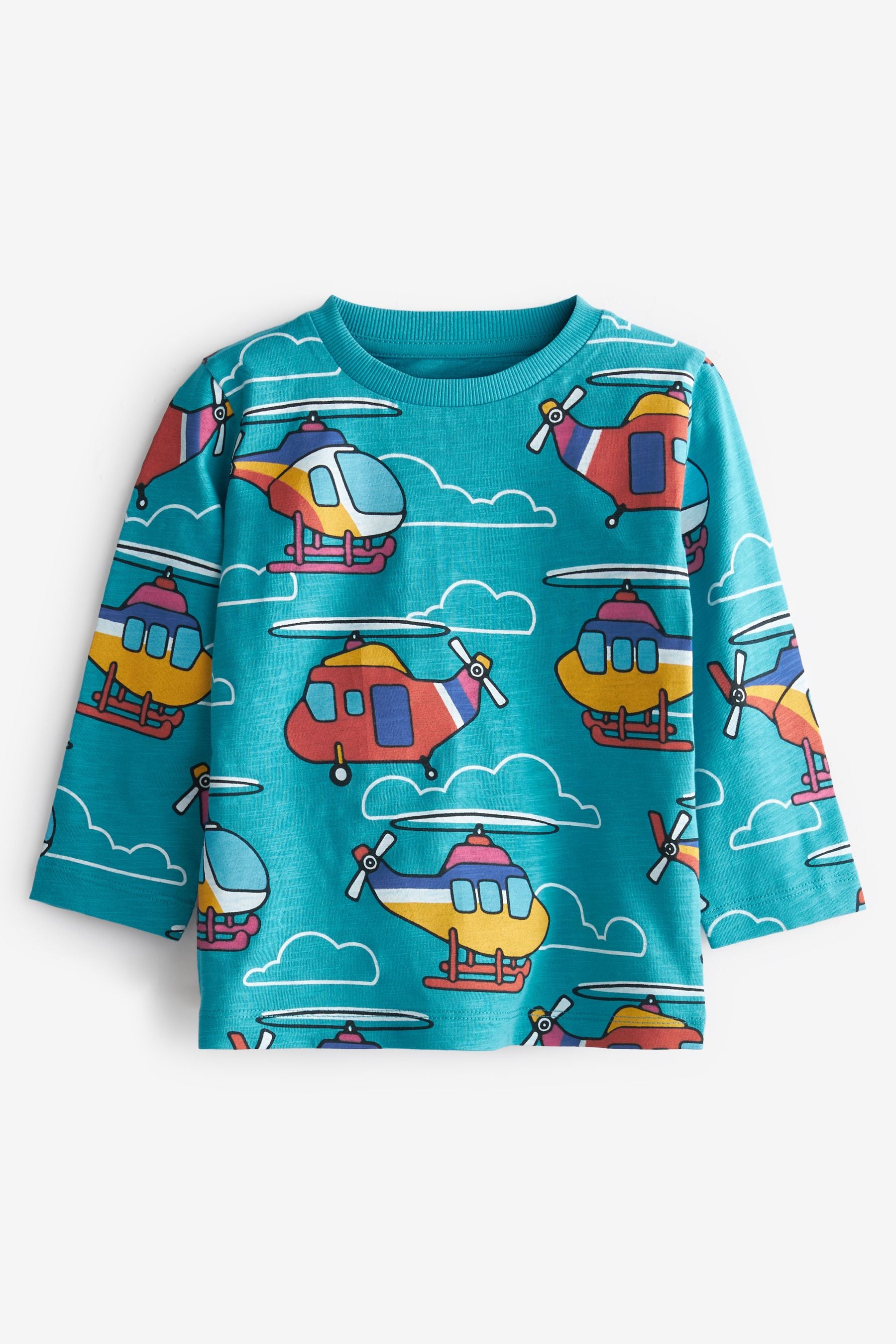 Rainbow Helicopter 3 Pack Long Sleeve Character T-Shirts (3mths-7yrs)