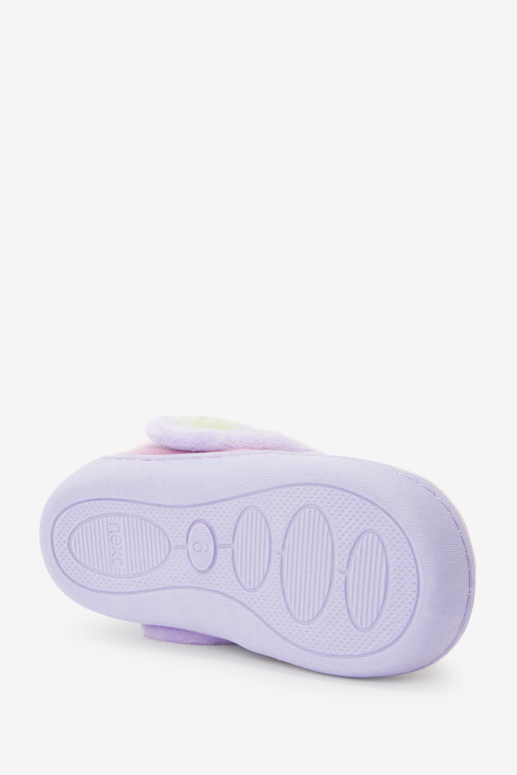 Pastel Purple Rainbow Unicorn Cupsole Slippers