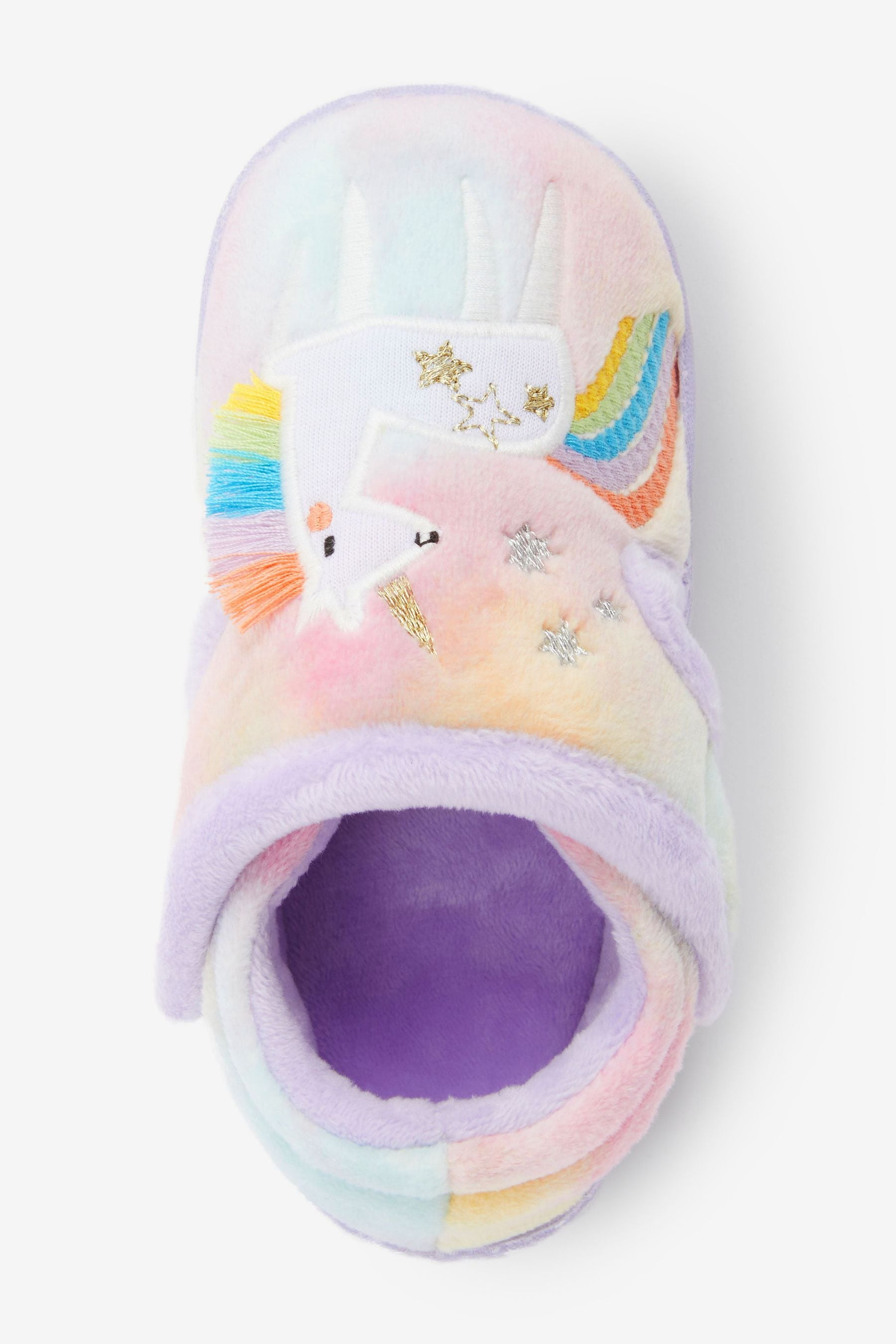 Pastel Purple Rainbow Unicorn Cupsole Slippers