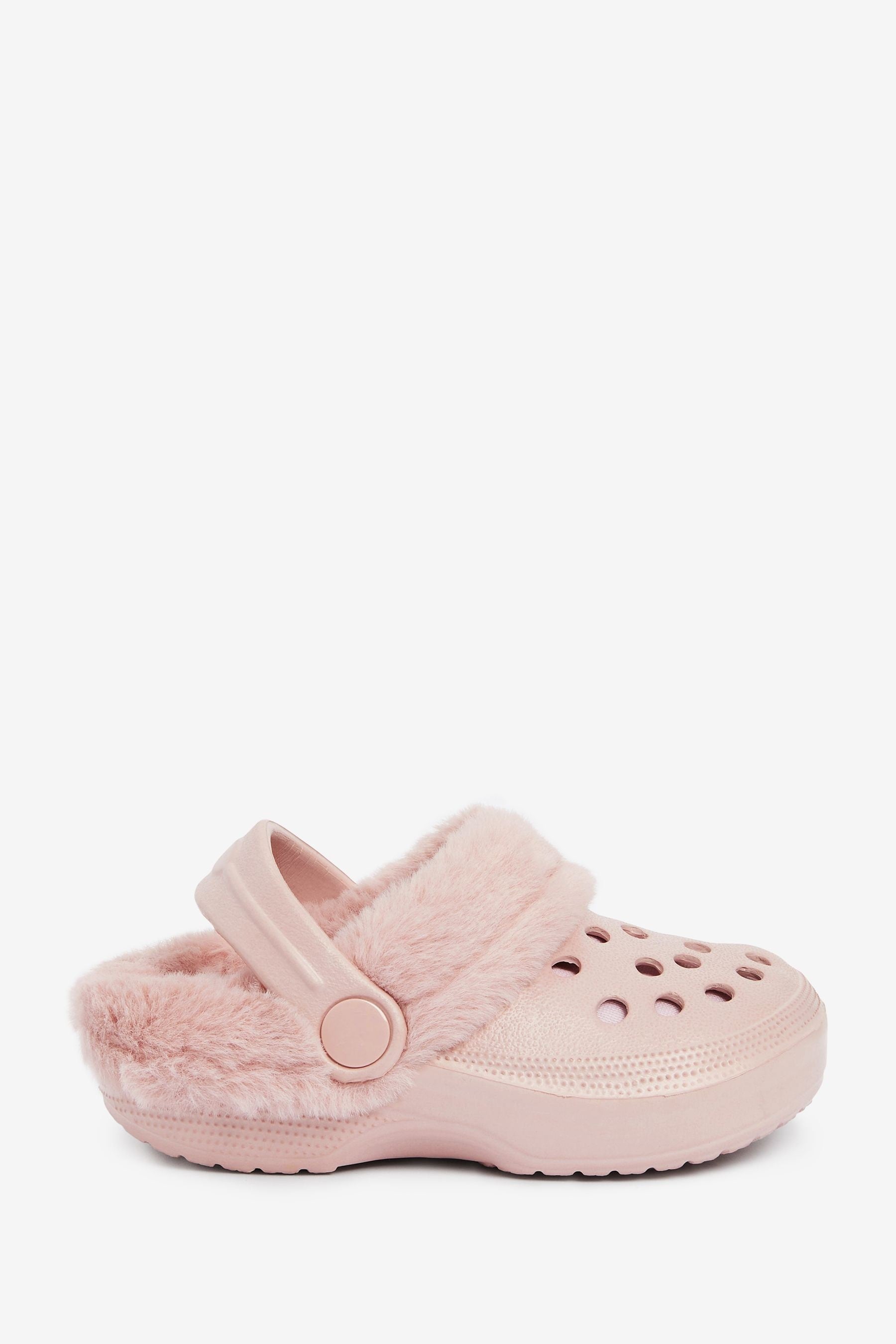 Pink Warm Lined Clog Slippers