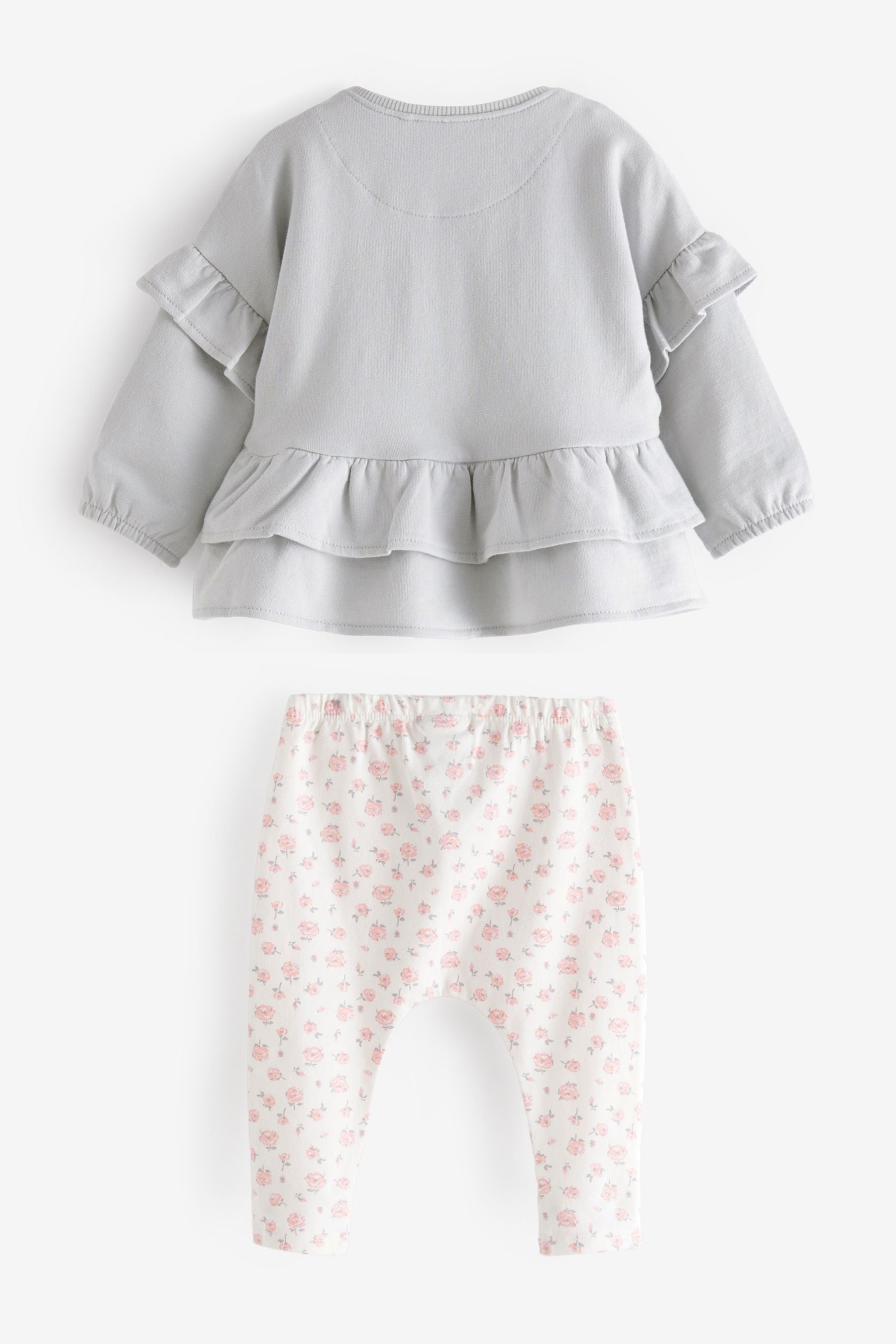 Powder Blue 3 Piece Baby Sweater, Leggings And Headband Set