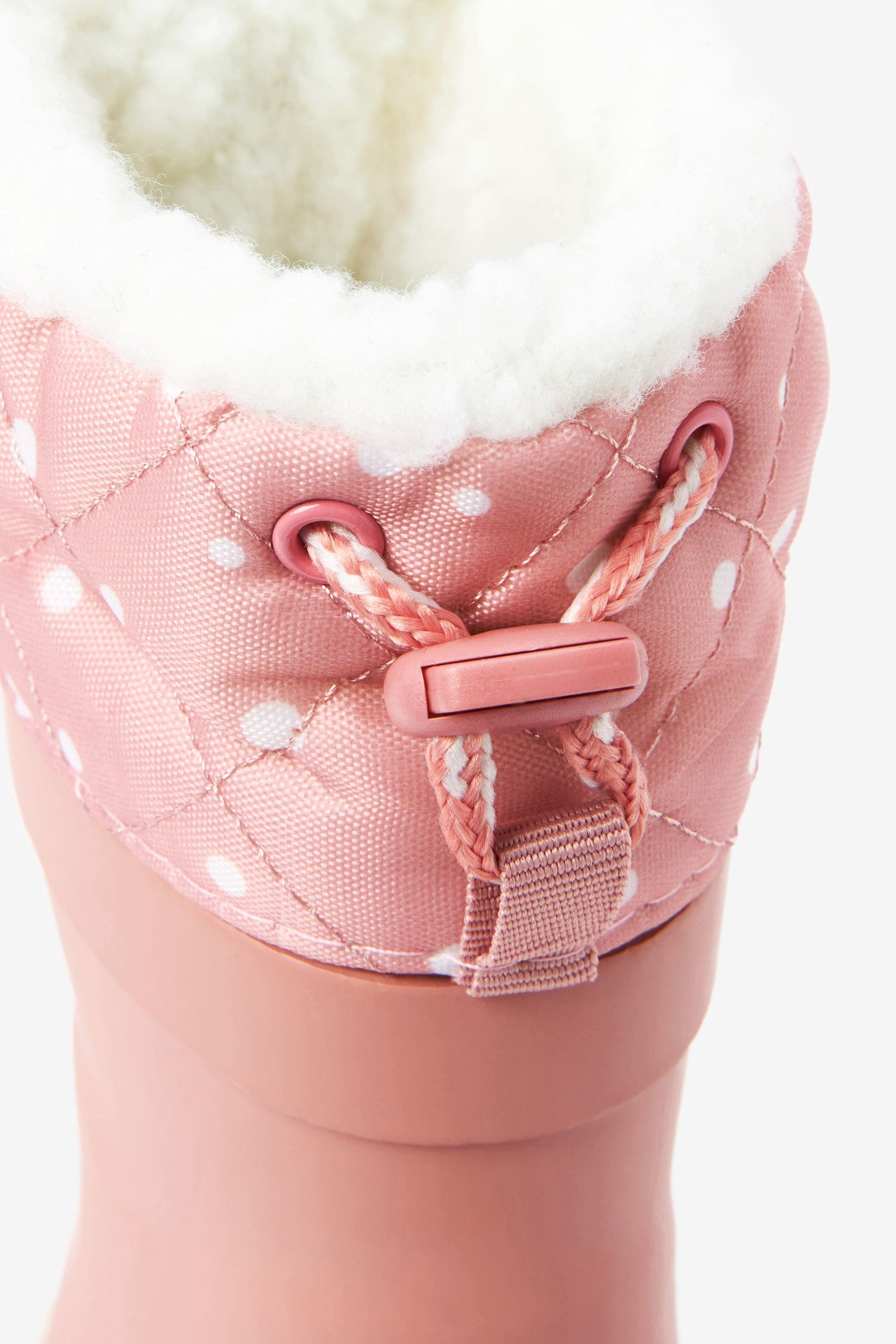 Pink/White Spot Thermal Thinsulate Lined Cuff Wellies