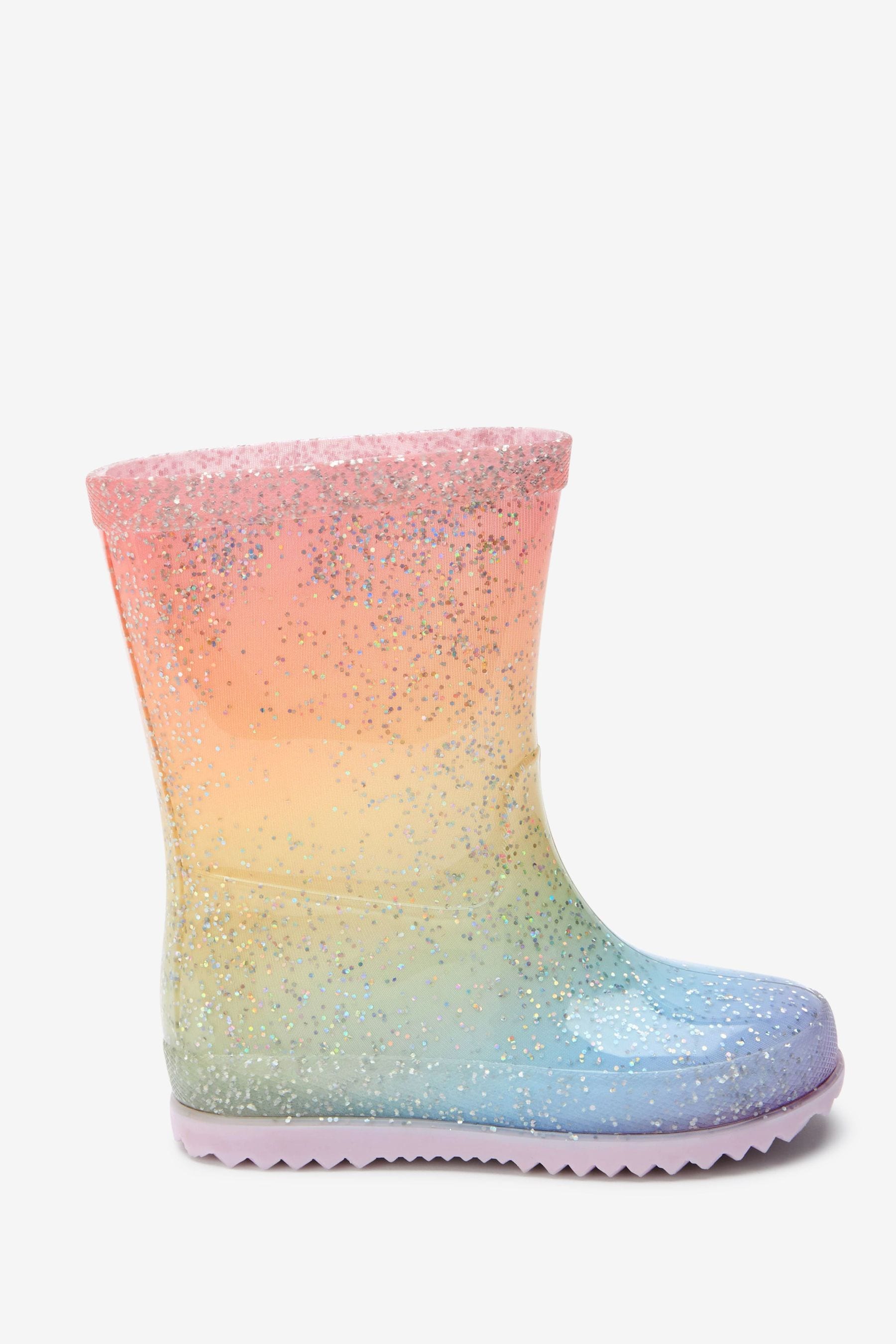 Pastel Rainbow Glitter Wellies